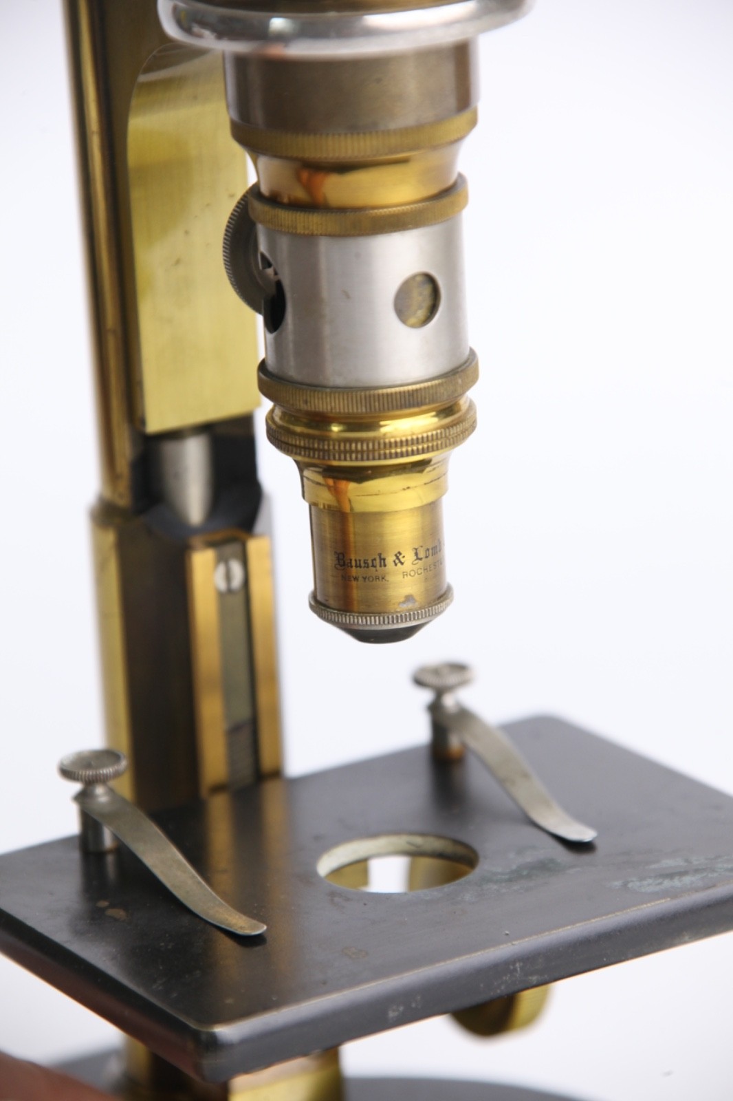 Bausch & Lomb Brass Continental Microscope Model AB 1890s READ