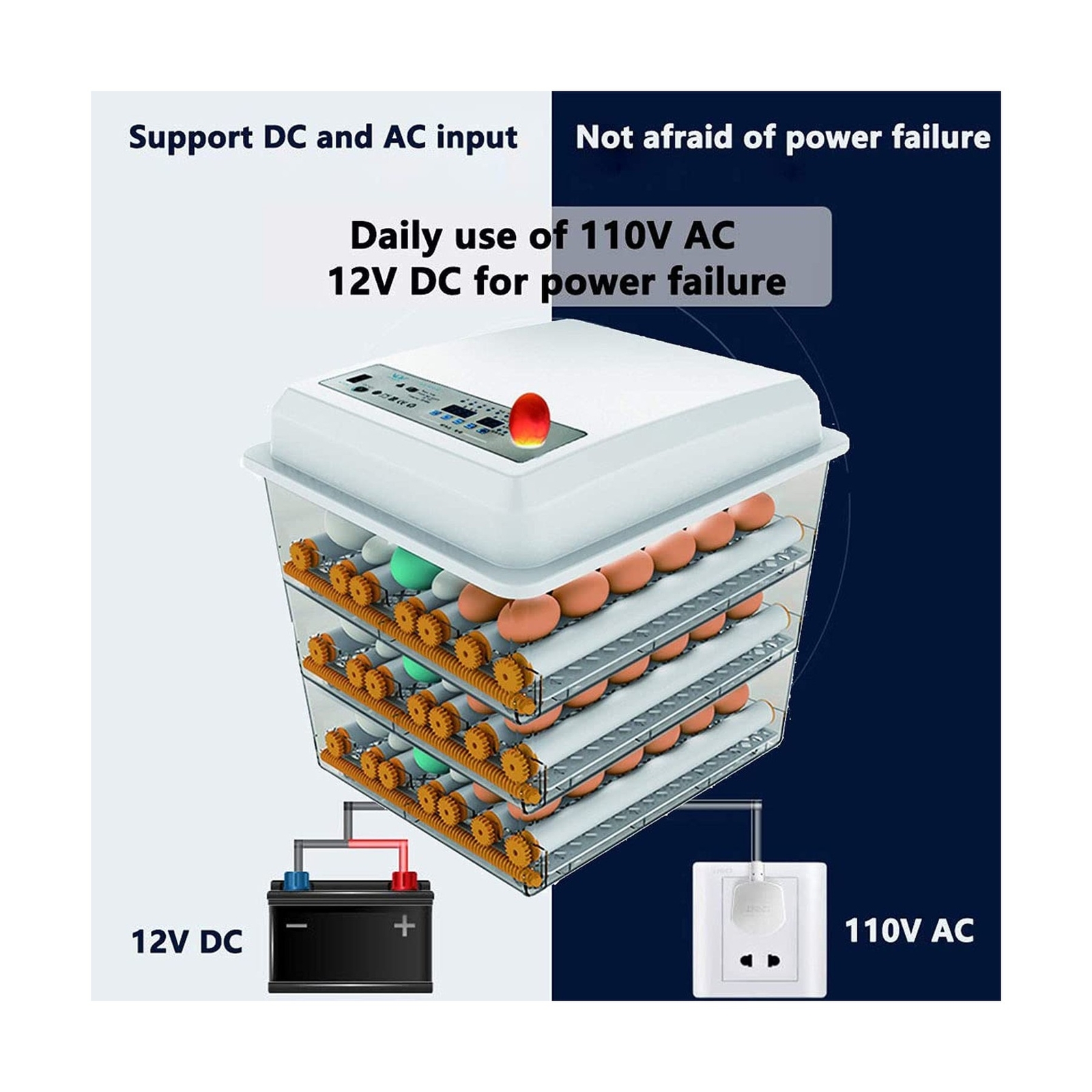 JAEDO Automatic Egg Incubator 150~180 Egg Incubator Digital Automatic Hatcher...