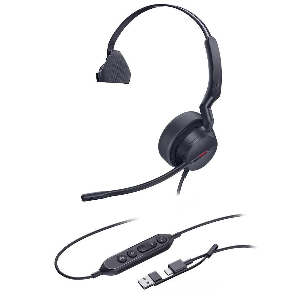 Yealink YEA-UH44-MONO-USB UH44 Mono Wired Single-Ear Headset USB-A/C