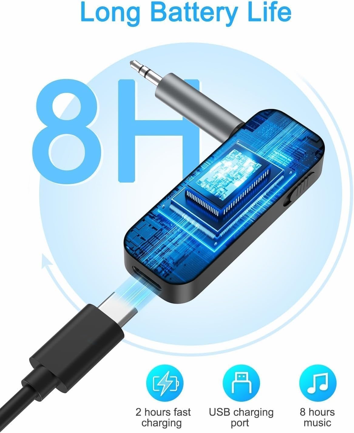 2-in-1 Bluetooth 5.3 Transmitter Receiver - Wireless Audio Adapter for Cars &...