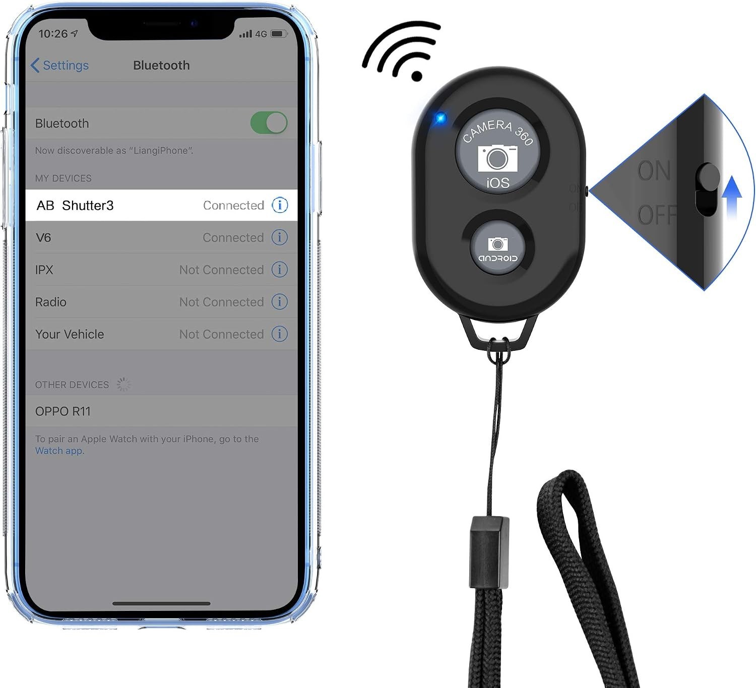 Wireless Camera Remote Shutter for Smartphones 2 Pack, Wireless Phone Camera ...