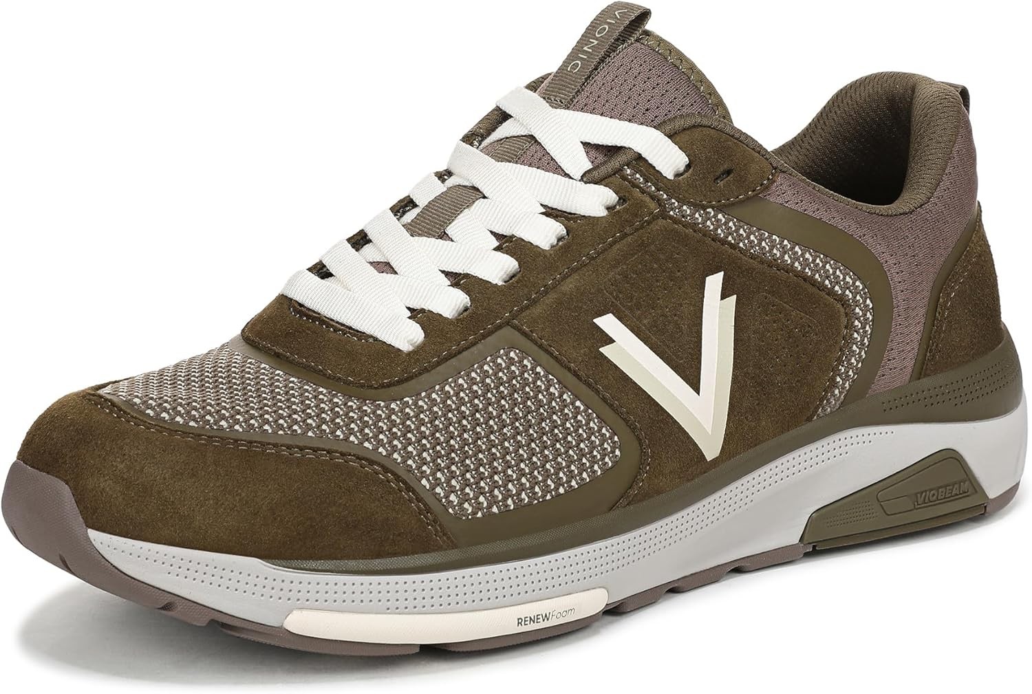 Vionic Men's Walk Strider Knit Dark Olive Sneakers NW/OB 12.5M