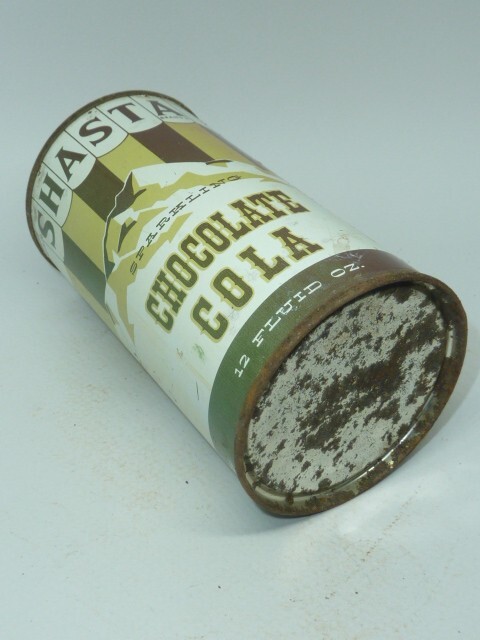 Empty Top Opened 12oz Shasta Chocolate Cola Flat Top