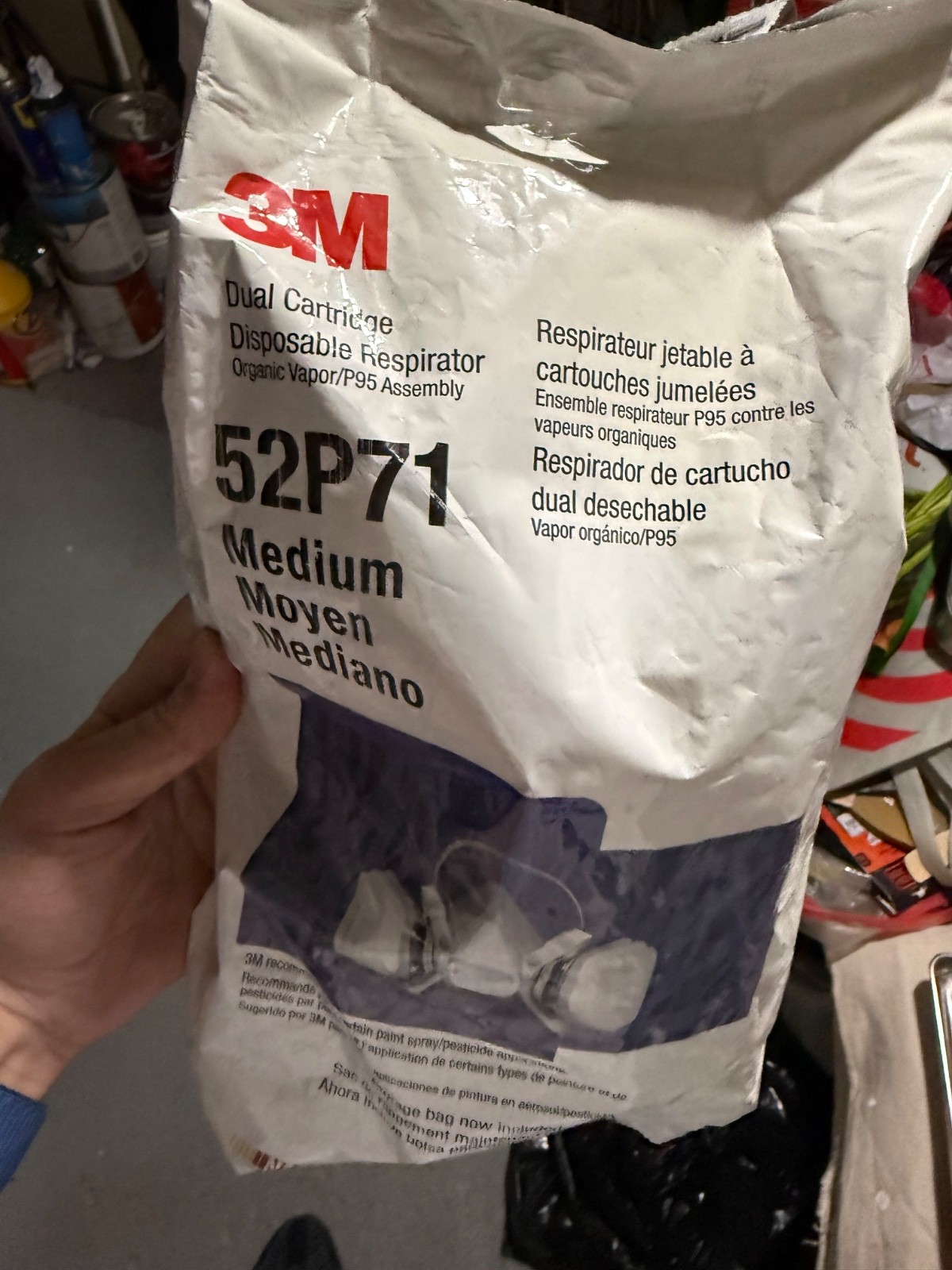 3M 52P71 Dual Cartridge Disposable Respirator - Medium