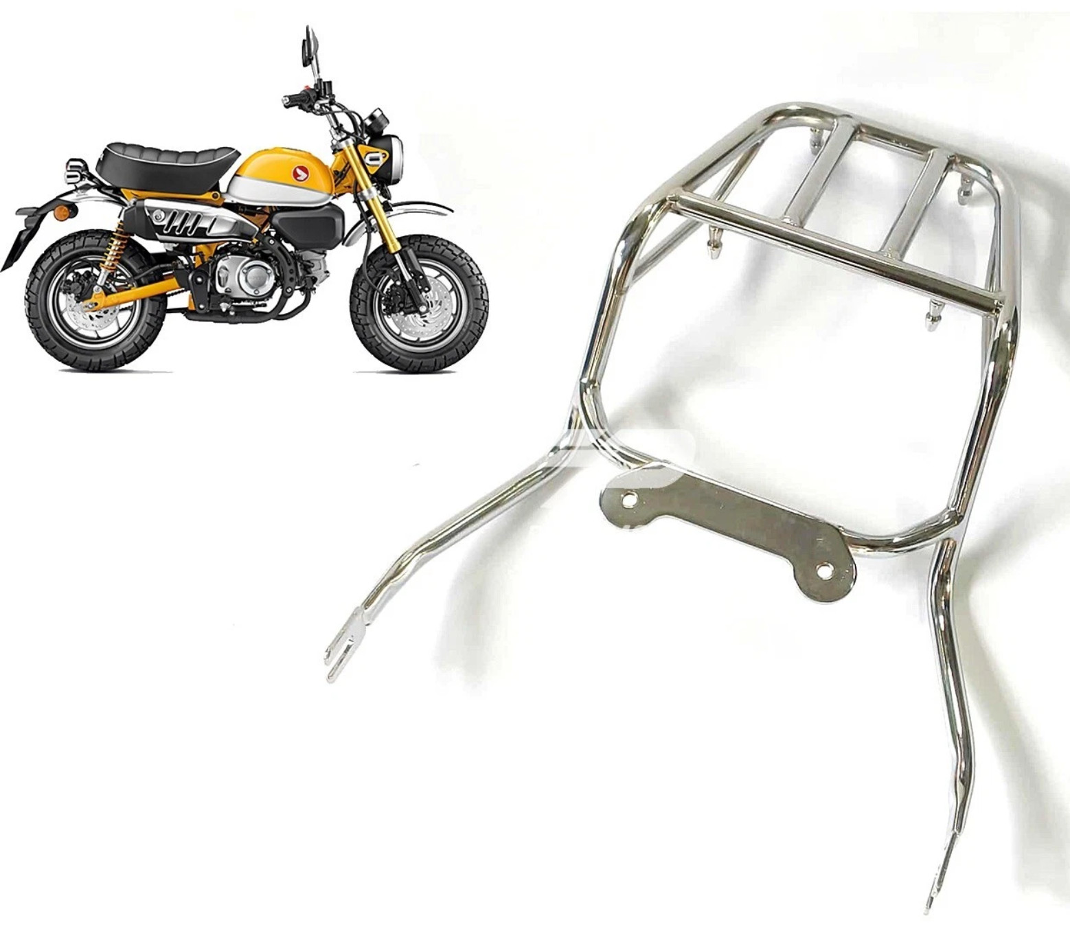 Chrome Motorcycle Luggage Rack 18-24 Honda Monkey 125/Z125 Rear Carrier Shelf