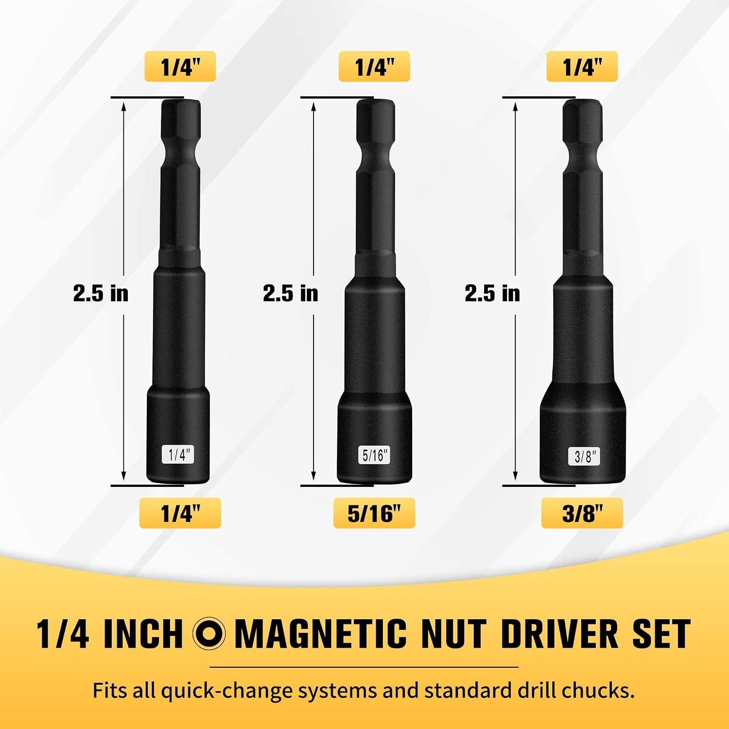 1/4" Magnetic Nut Driver Set: Hex Shank with Strong Magnet for Precision