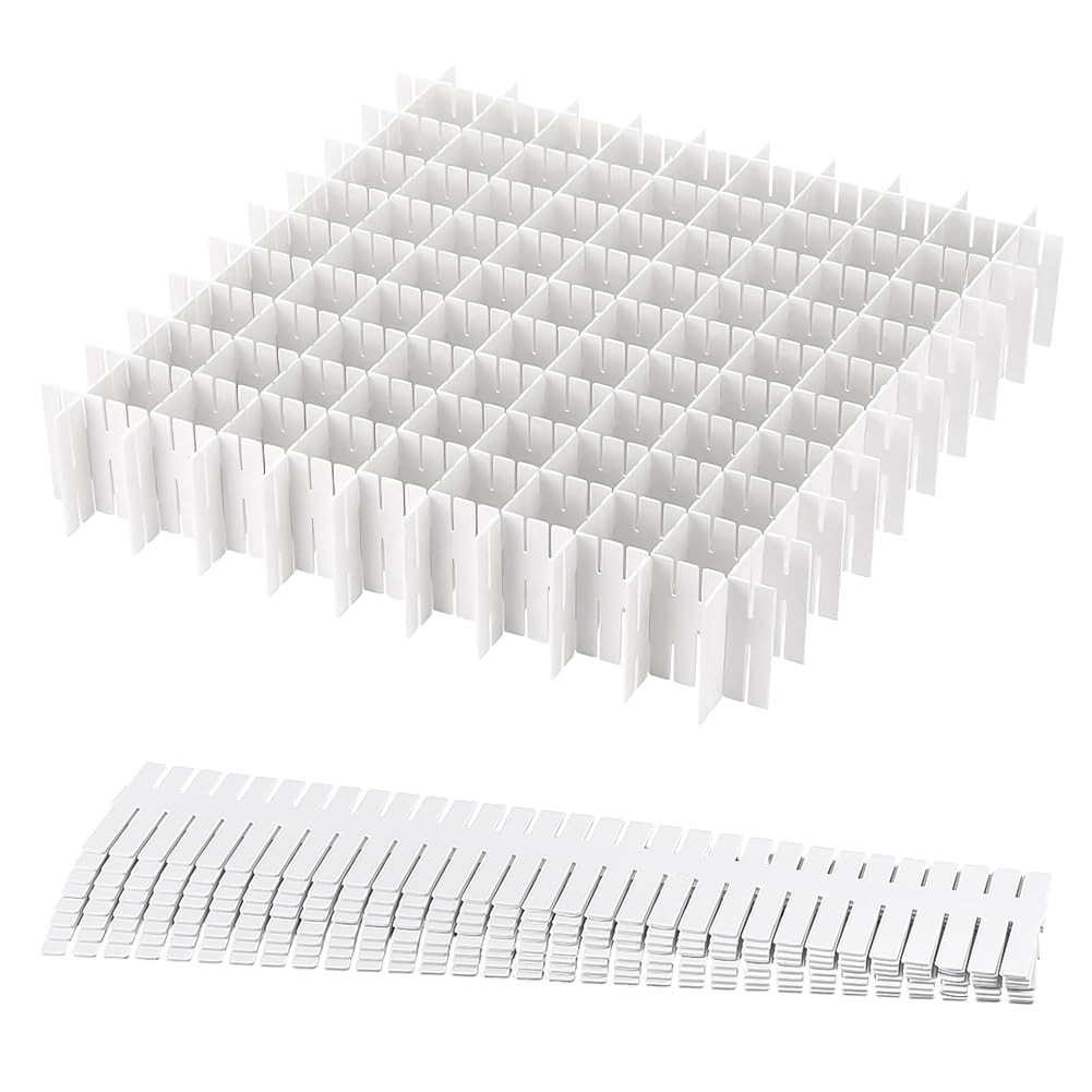 40pcs Drawer Dividers Adjustable Drawer Organizer White Drawers Separators Dr...