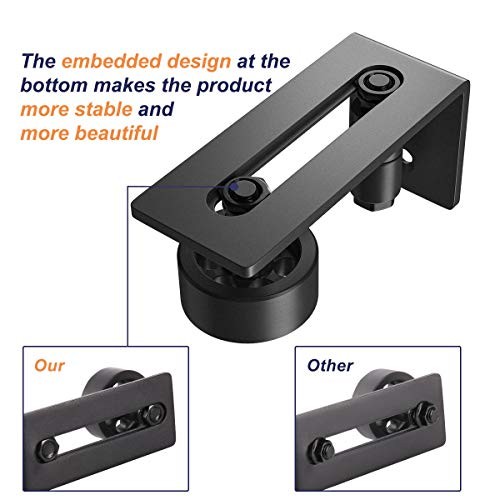 Sliding Barn Door Floor Guide for Bottom Adjustable Roller - 8 Setup 1 Black