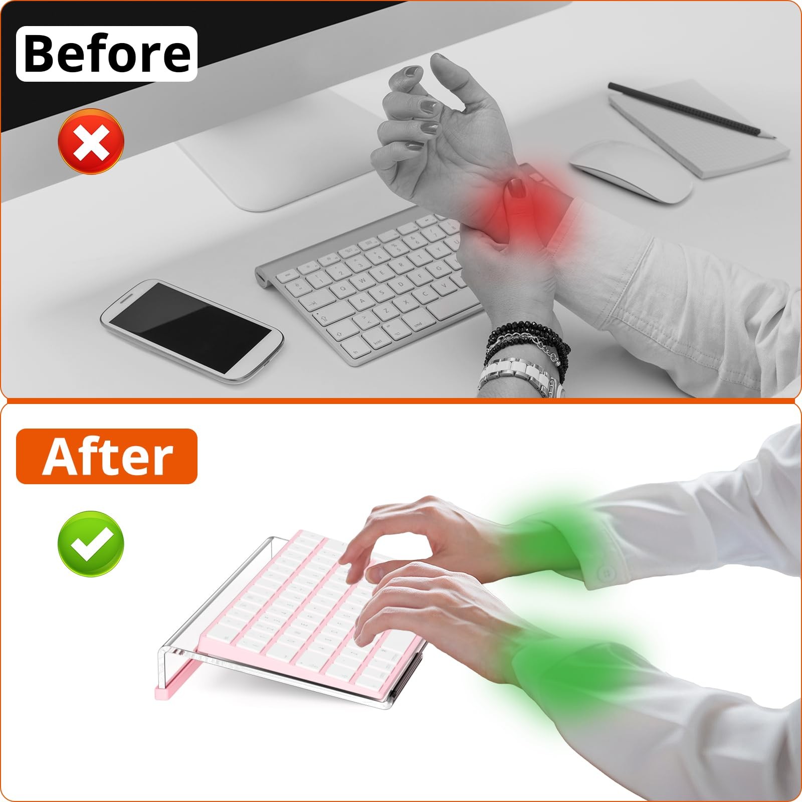 Acrylic Keyboard Stand, 11.8" Desktop Riser for 78~Key Compact Keyboard
