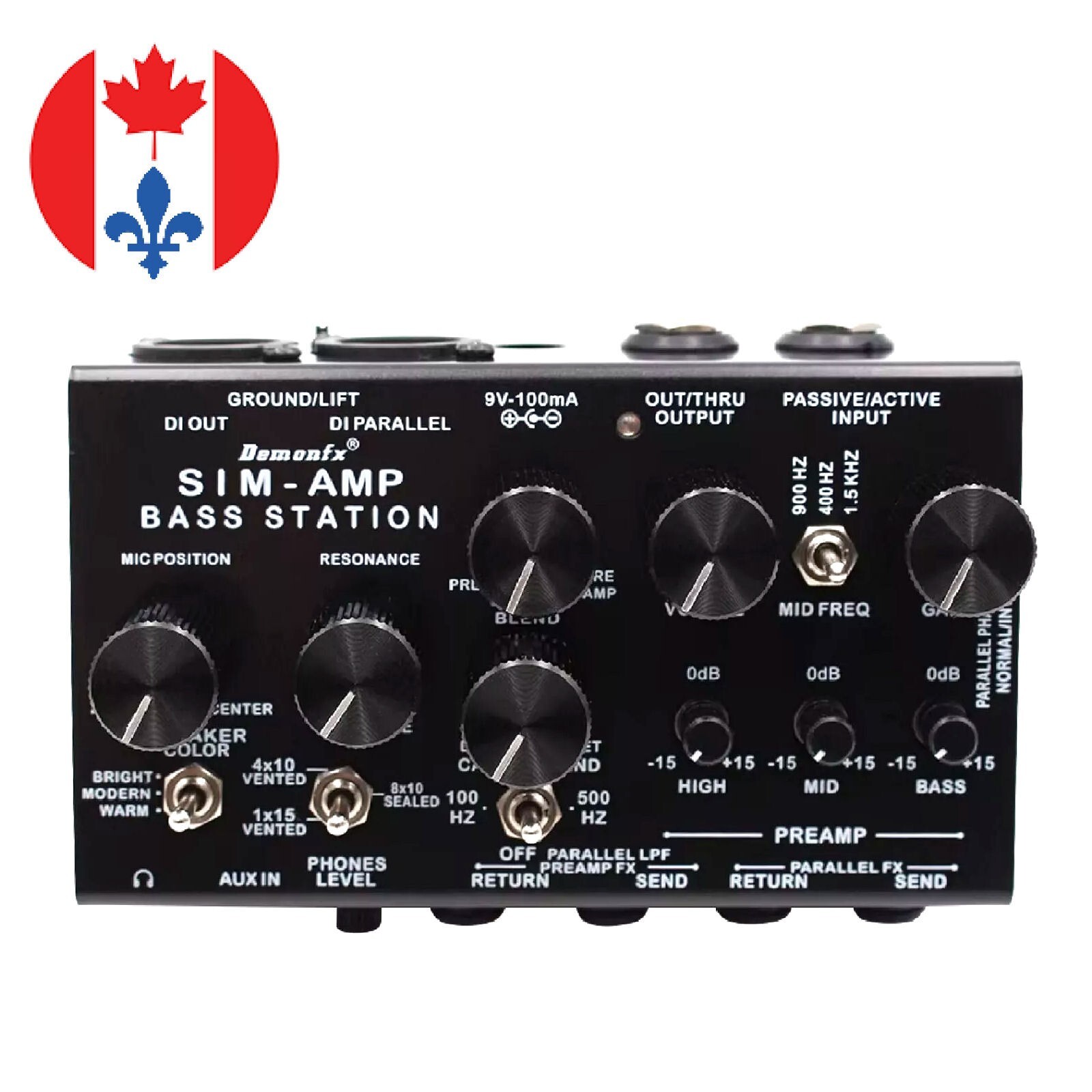 Demonfx SIM-AMP Simplifier Bass Station Preamp Simulator Power Amp SIM Stereo CA