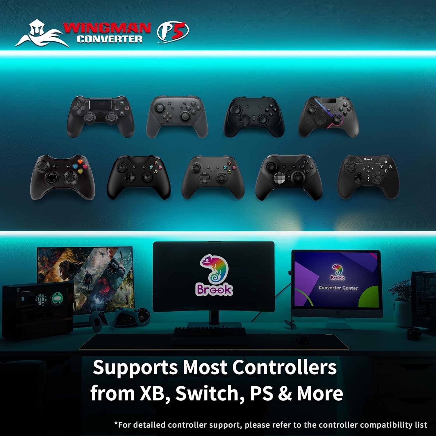 Brook Gaming Wingman P5 -P5 P4 PC Controller Converter Wireless & Wired Ver2026