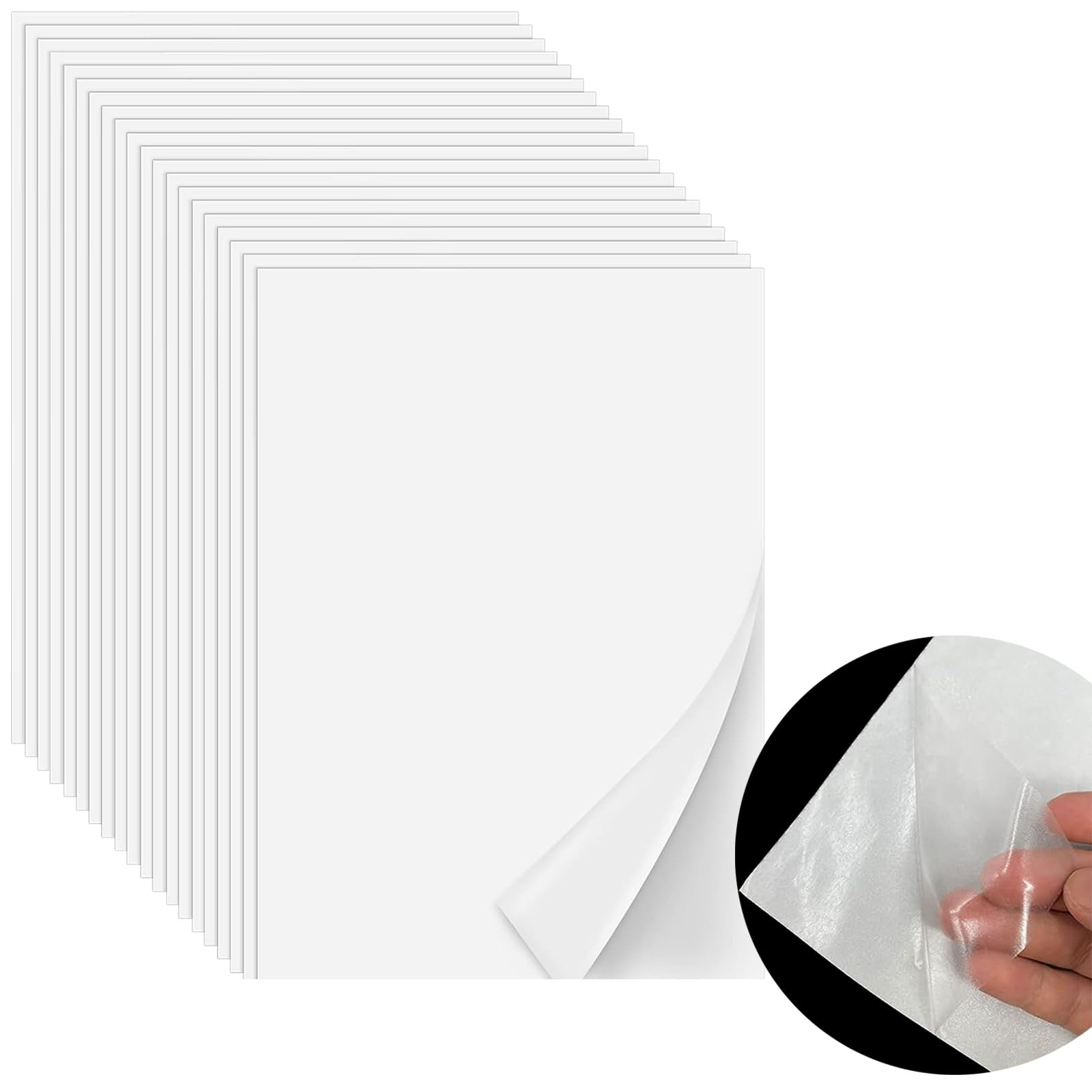 Iron On Adhesive Sheets 20PCS, Heavy Weight Double-Sided Heat Melt Fabric Glu...