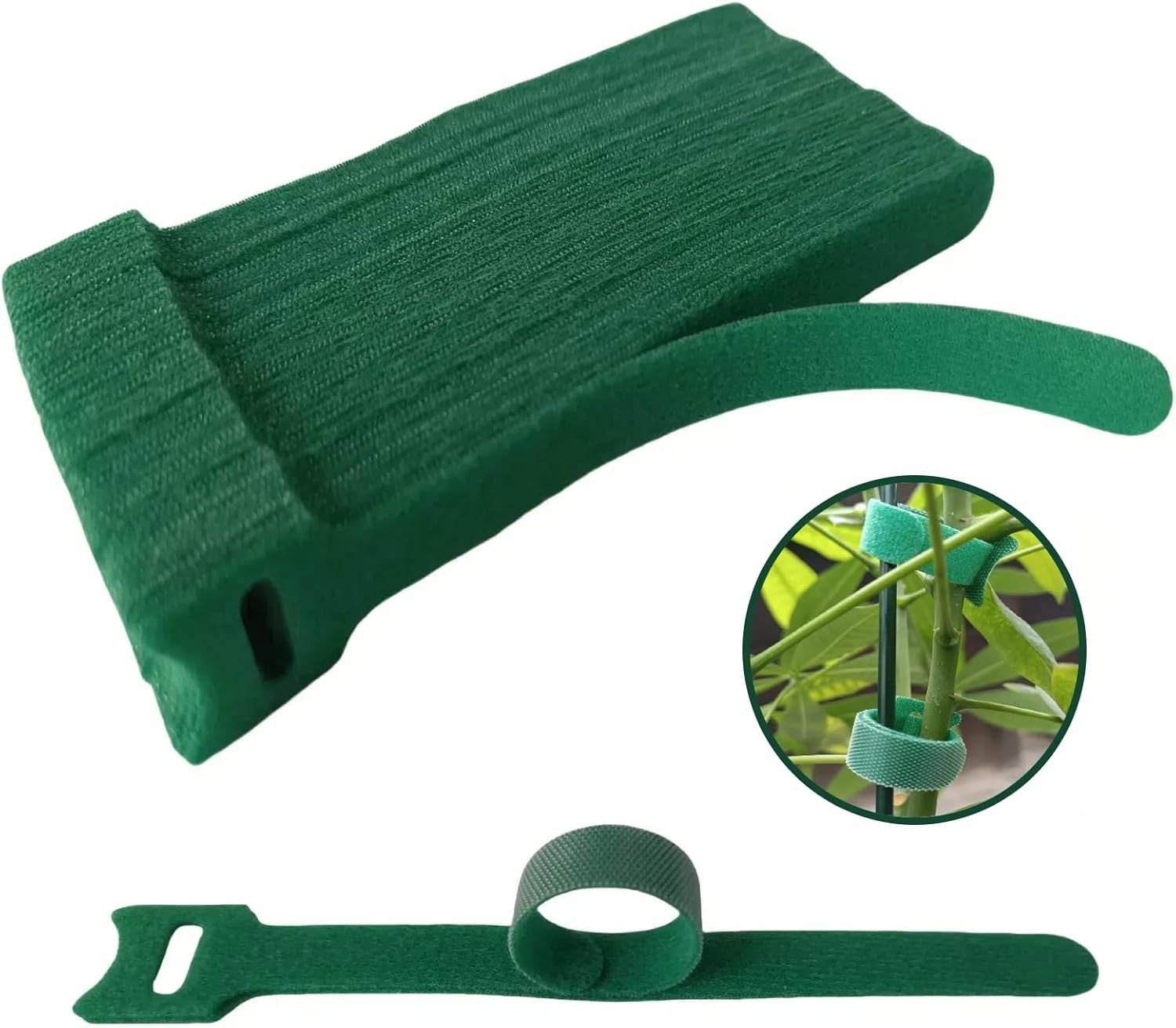 Green, Reusable, 100PCS, 6 - Inch Adjustable Anti - Slip Nylon Plant Ties & Stra