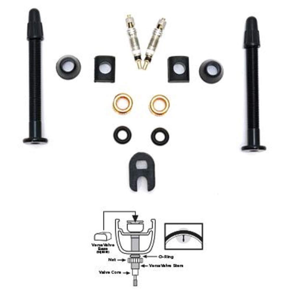80mm Black Aluminum Tubeless VersaValve Stem Kit Bicycle Tire Accessories