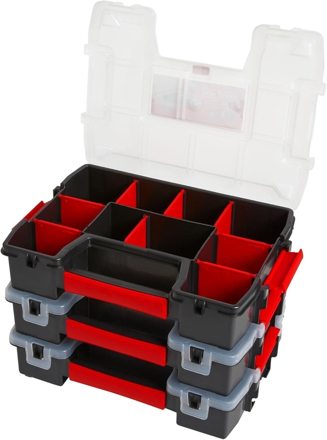 3-Pack Storage Organizer Small Parts Organizer with 10-Compartments Tool Box