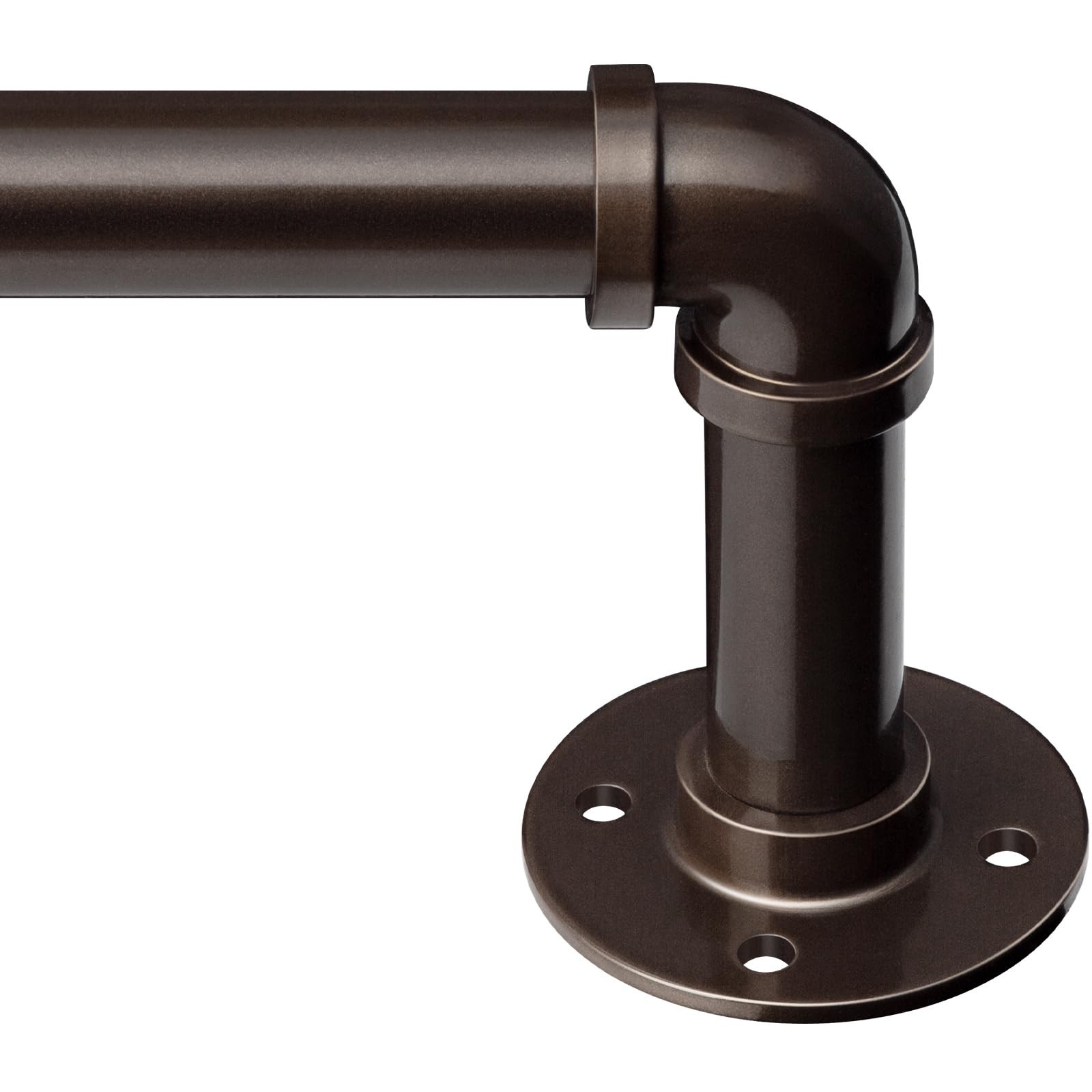 Zeerobee Curtain Rods for Windows 66 to 120, 1 Inch Industrial Wrap Around An...