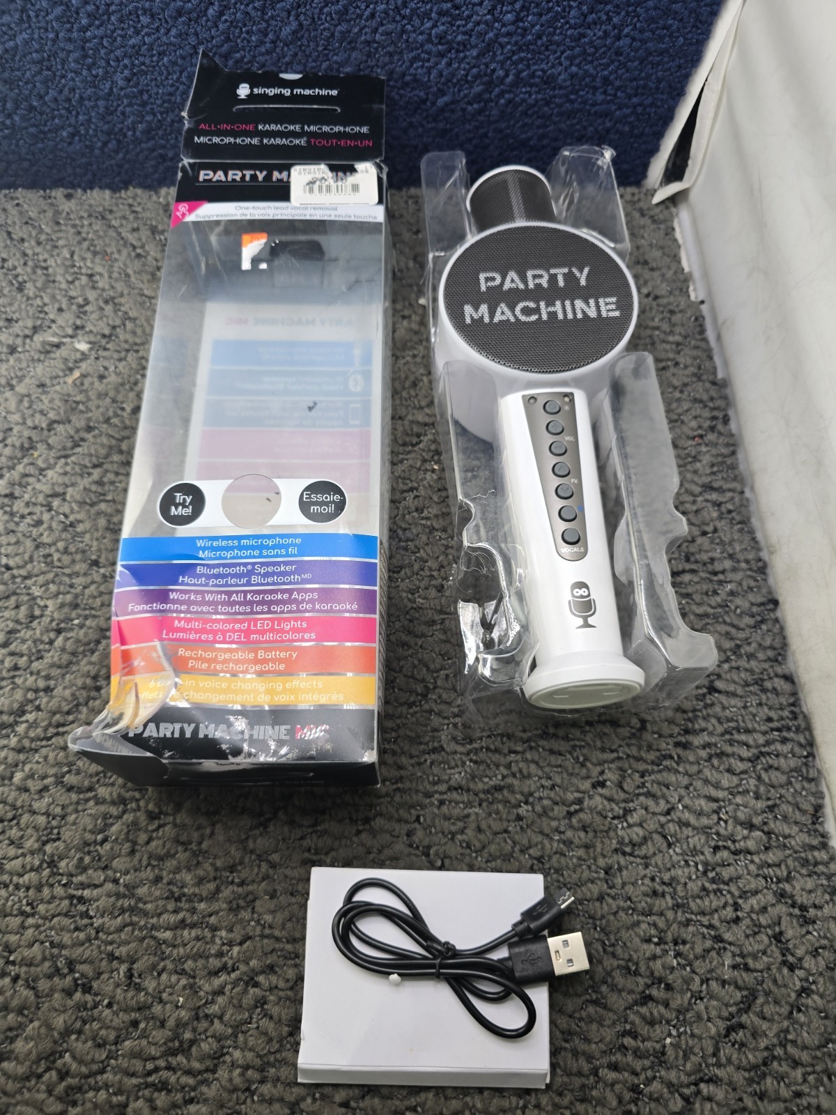 Singing Machine SMM548W All-In-1 Wireless Karaoke Party Machine Microphone White