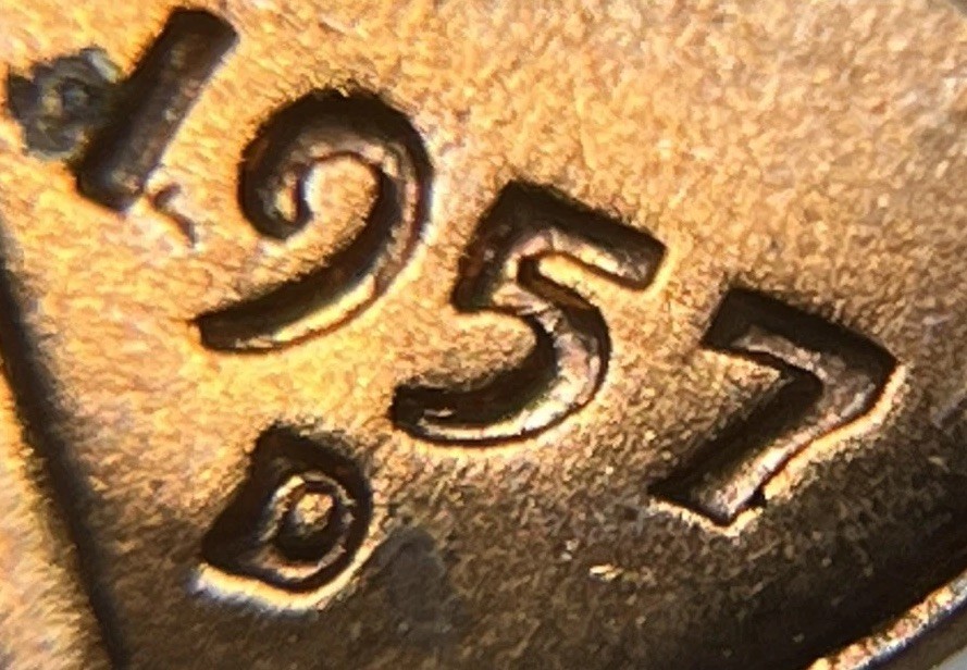 1957 D/D Wheat Penny Errors DDO Die Clash Uncirculated #1