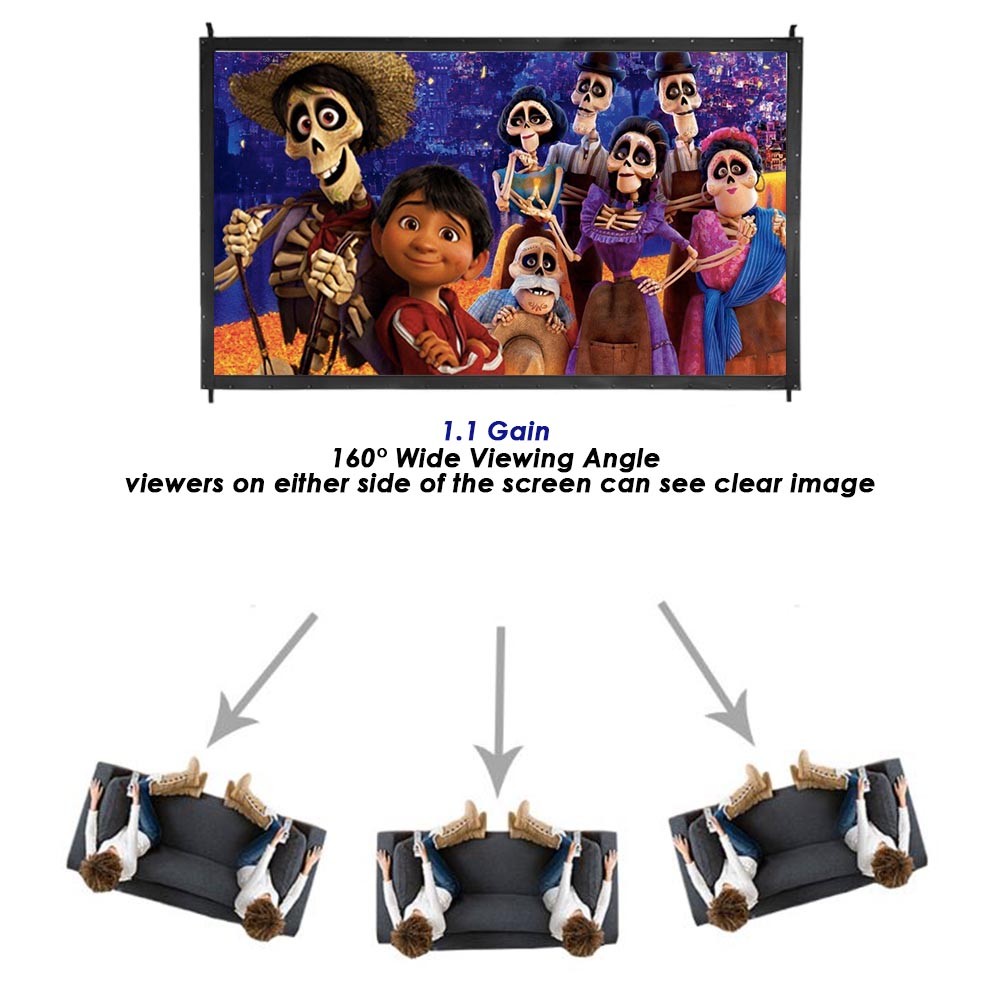 Projector Screen with Heavy Duty Stand 100inch 16:9 Outdoor Projection Screen