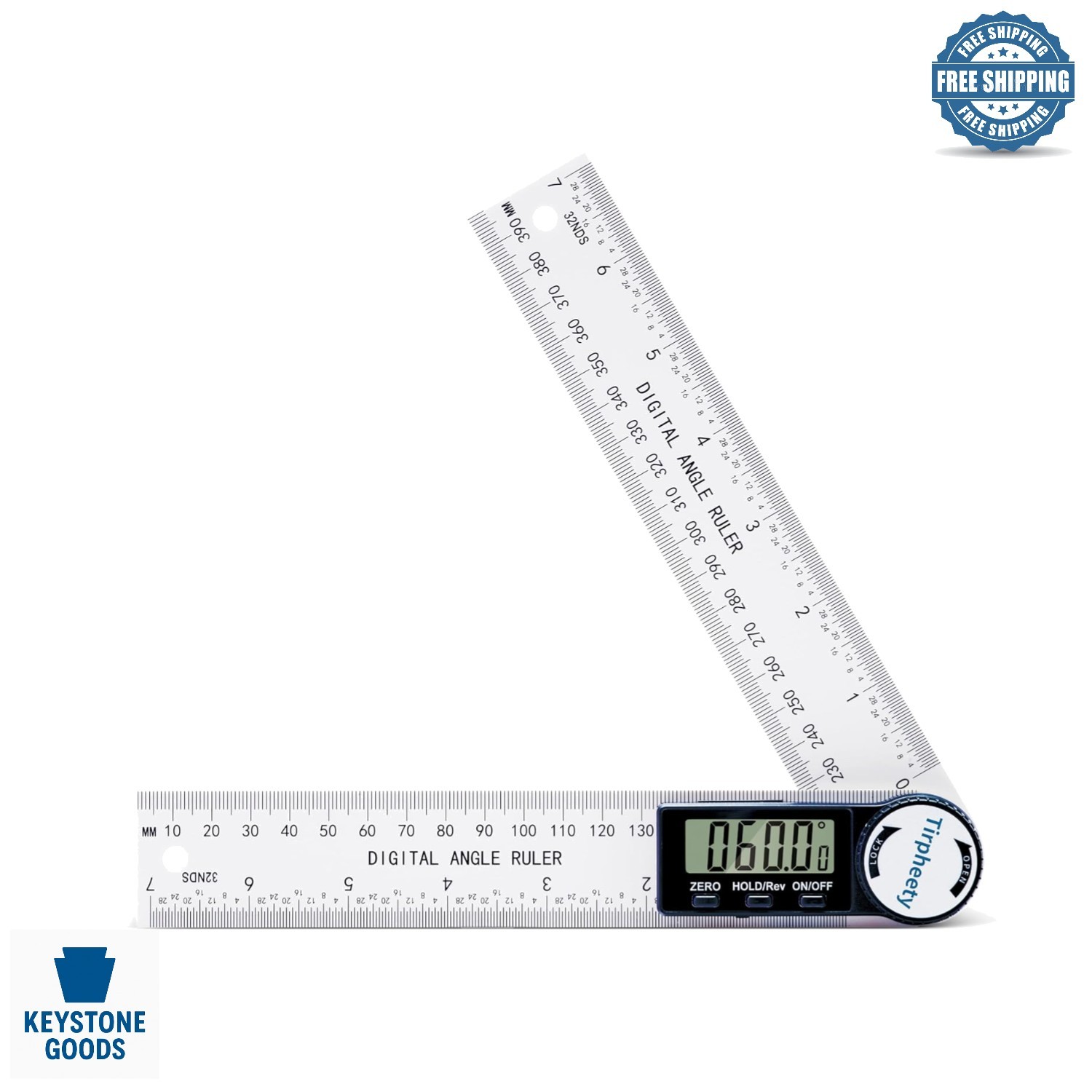Digital Angle Finder Protractor 7-Inch LCD Ruler for Woodworking & Construction