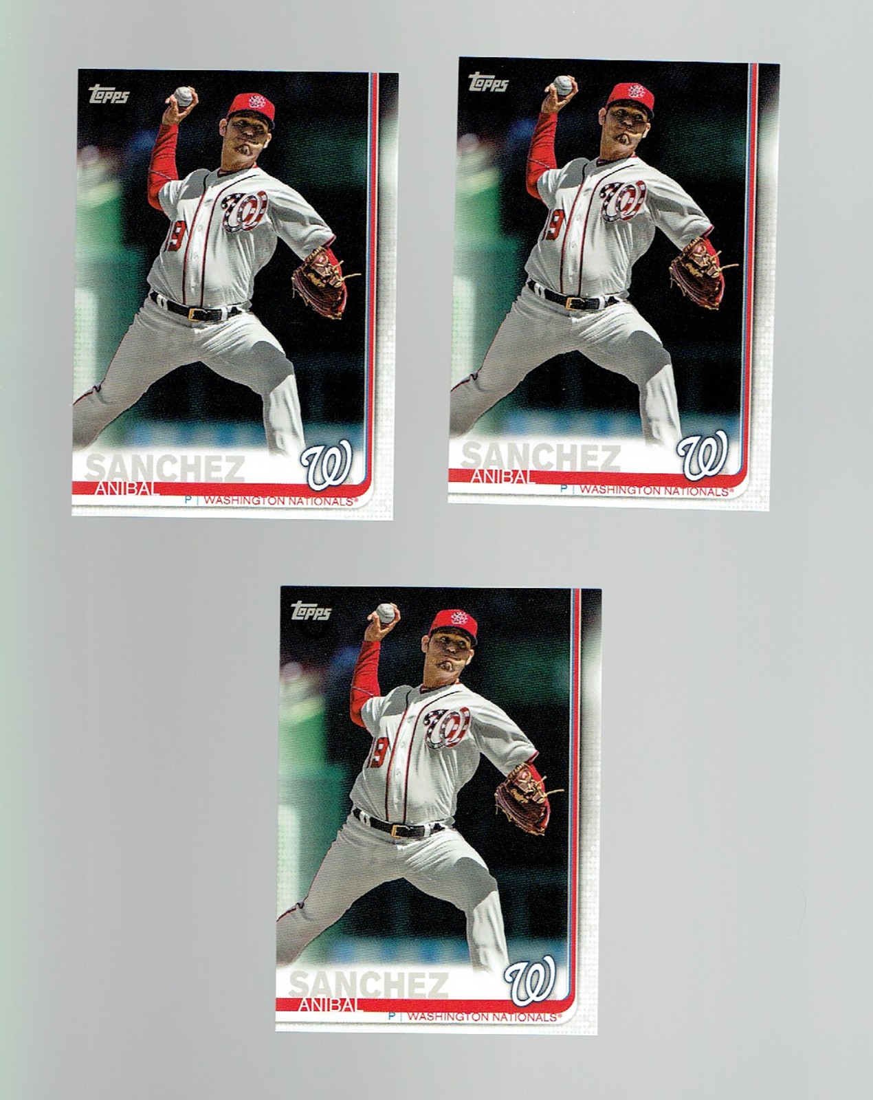 Anibal Sanchez 2019 Topps Update #US176 Washington Nationals LOT OF 3