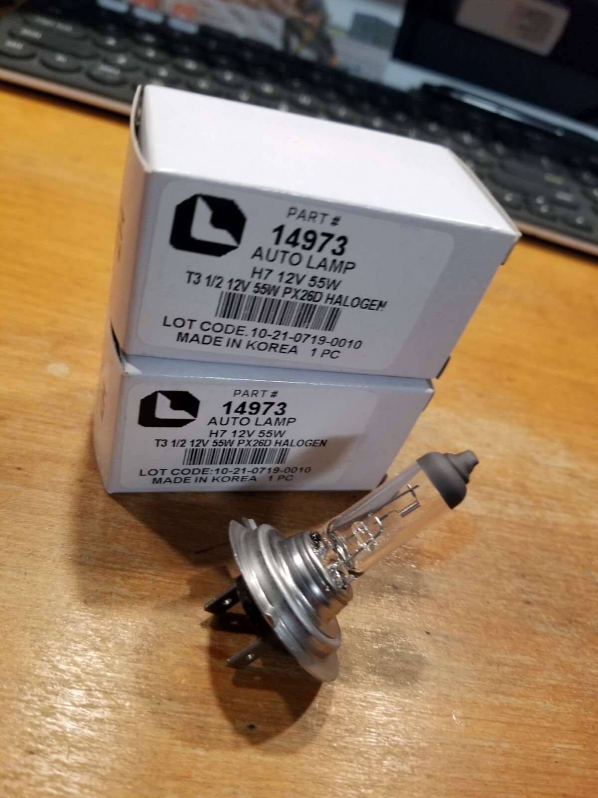 H7 DOT 55W 12V 55W PART#14973 T3 1/2 PX26D Halogen Bulb Auto Lamp NEW! Lot of 2!