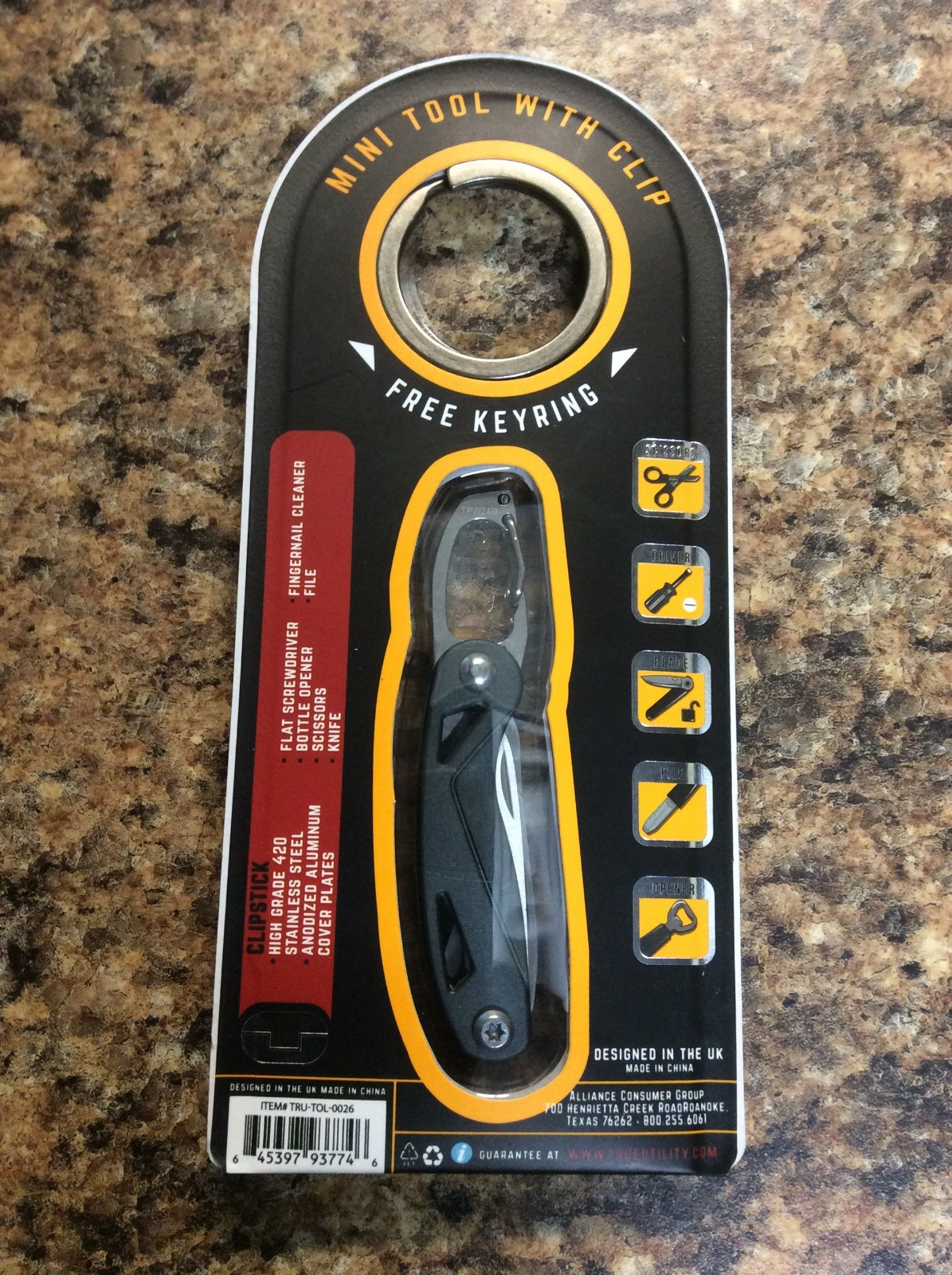 True Utility Clipstick Mini Tool Essential Pocket Tool Kit Stainless Steel