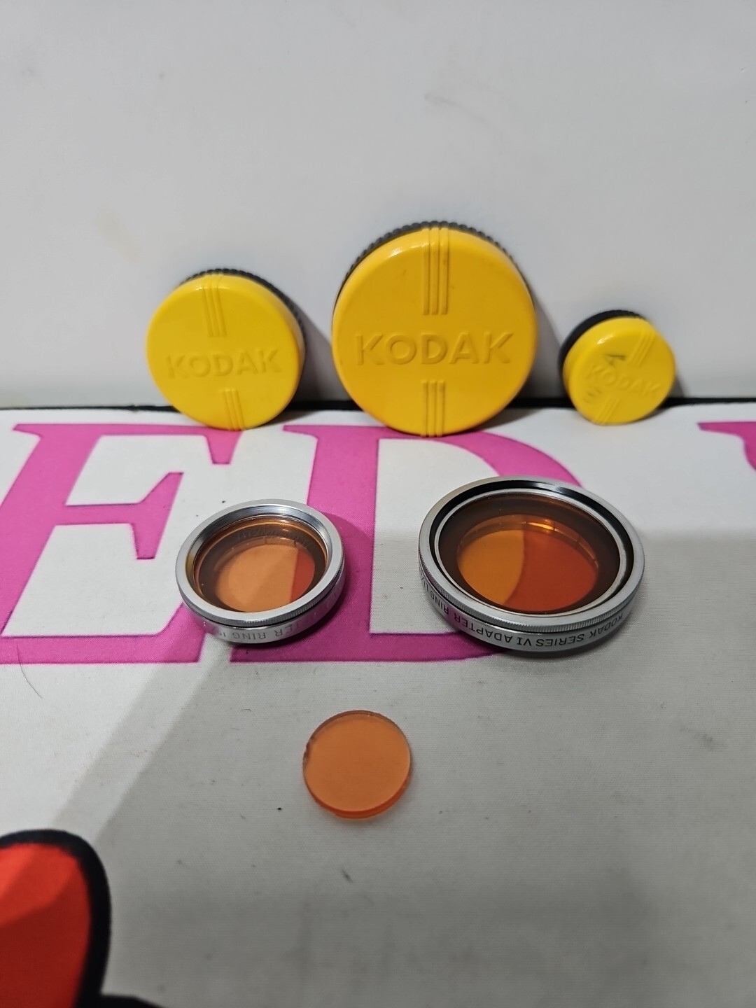 Kodak Series VI Adapters And Retaining Rings 1 1/4" to 31.5mm & 3 Containers
