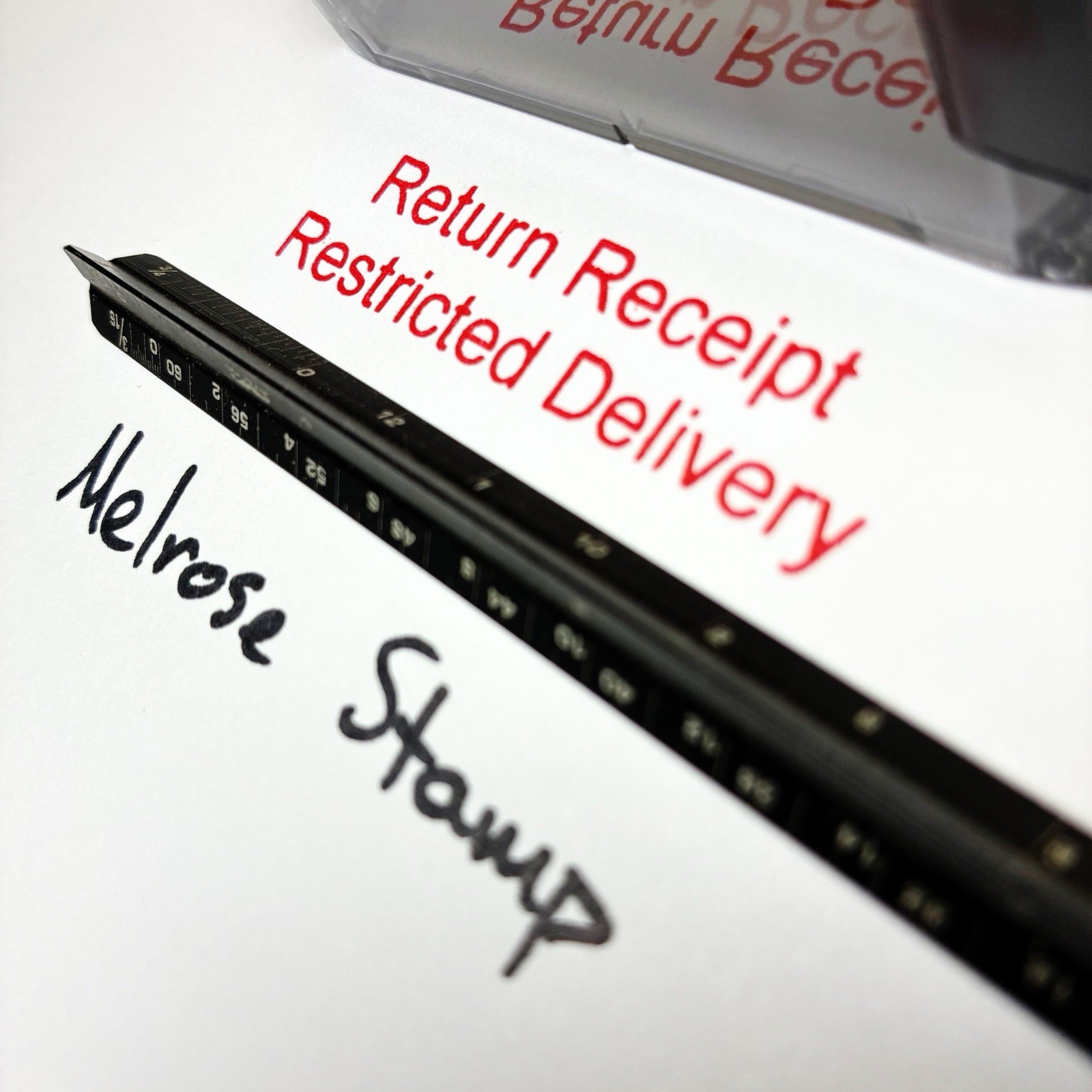 Return Receipt Restricted Delivery Rubber Stamp Red Ink Ideal 4913