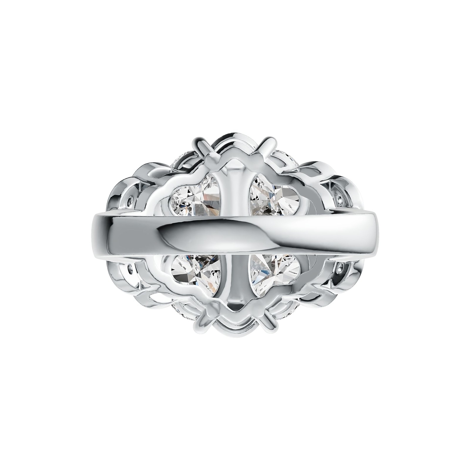 Sterling Silver Semi Mount Ring Setting Heart HT 7X7mm with White Topaz