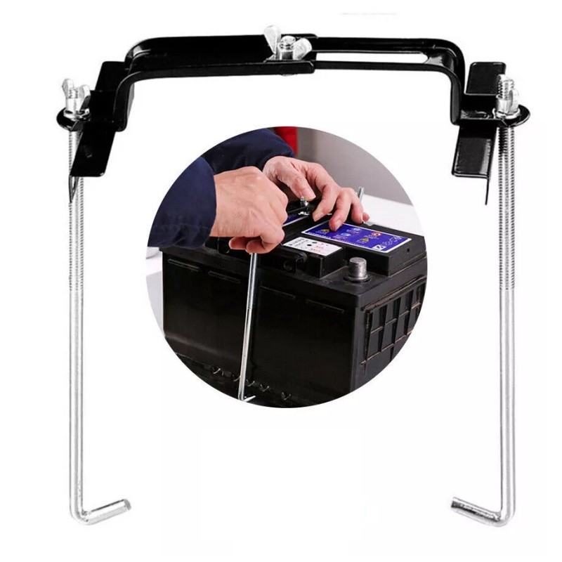 Car Storage Battery Holder Hold Down Rack Adjustable Stabilizer Metal Bracket US