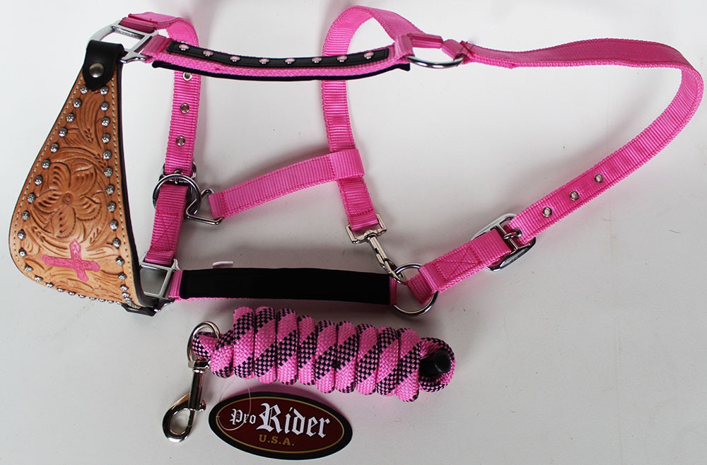 Horse Noseband Tack Bronc Leather HALTER Tiedown Lead Rope  280617