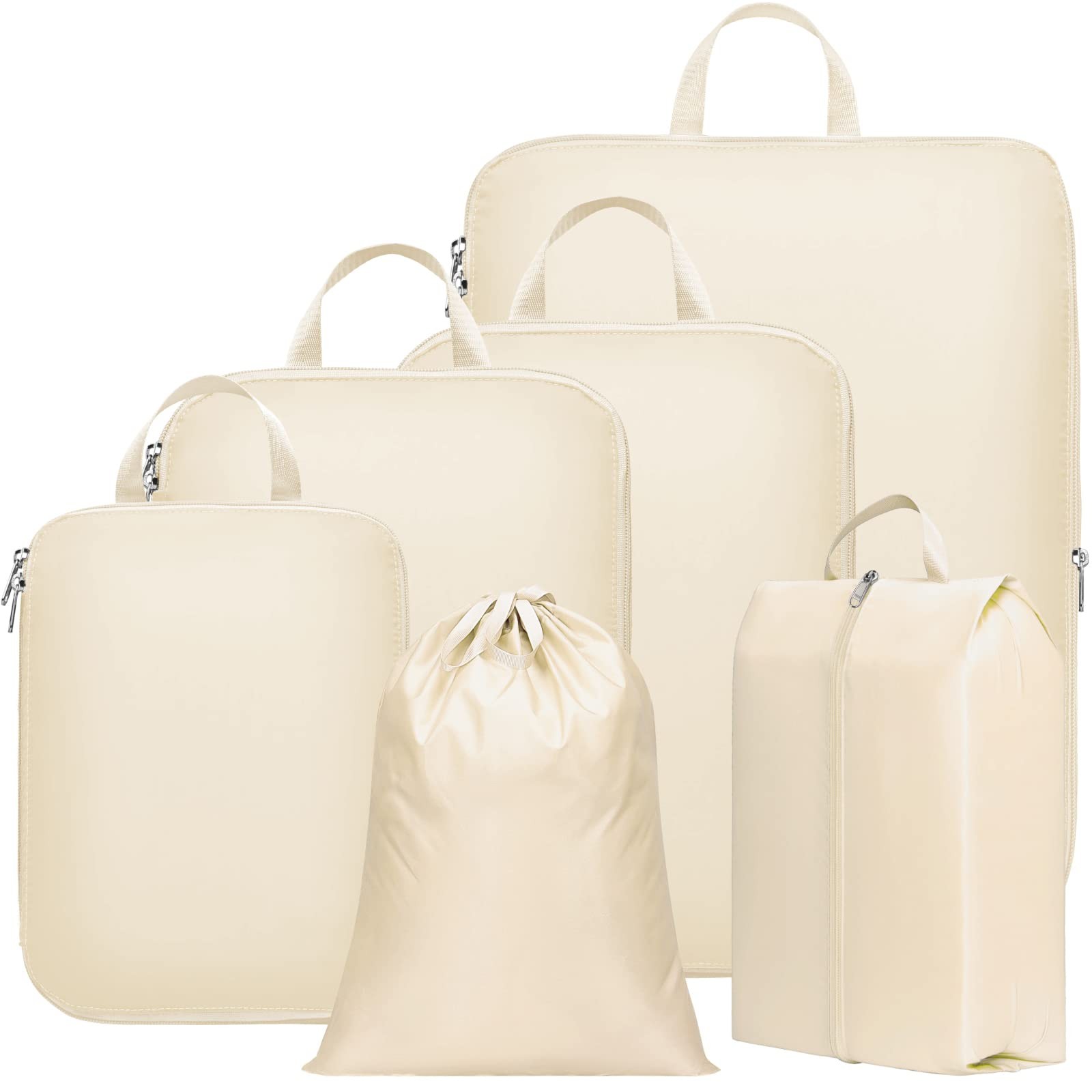 Compression Packing Cubes for Travel, 6 Set Lightweight Expandable Packing Cu...