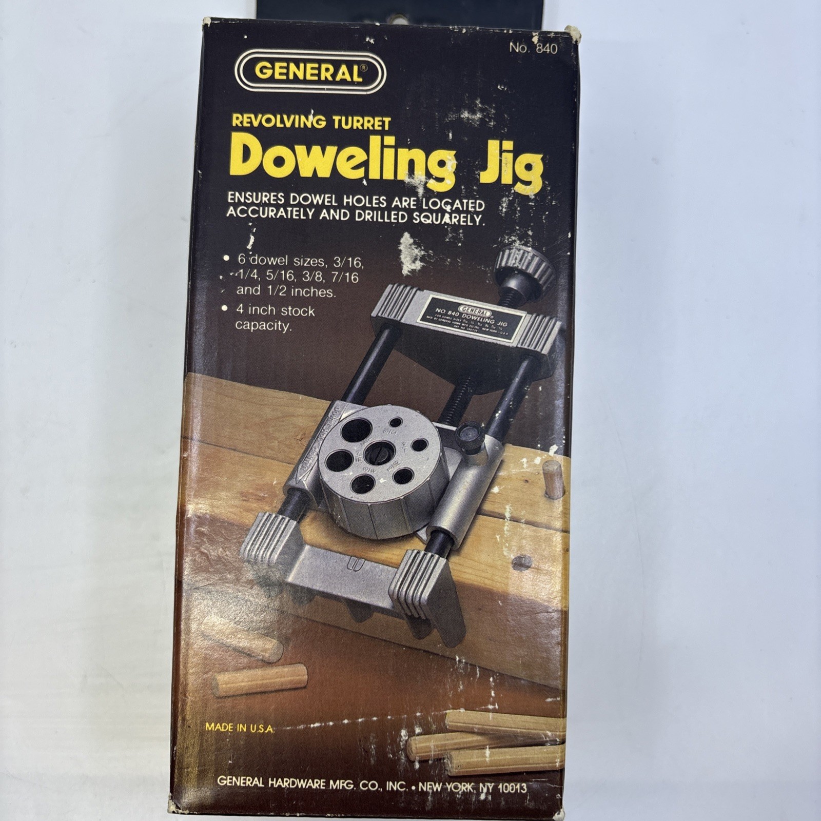 General Revolving Turret Doweling Jig • 6 Dowel Sizes • 4 Inch Stock Capacity