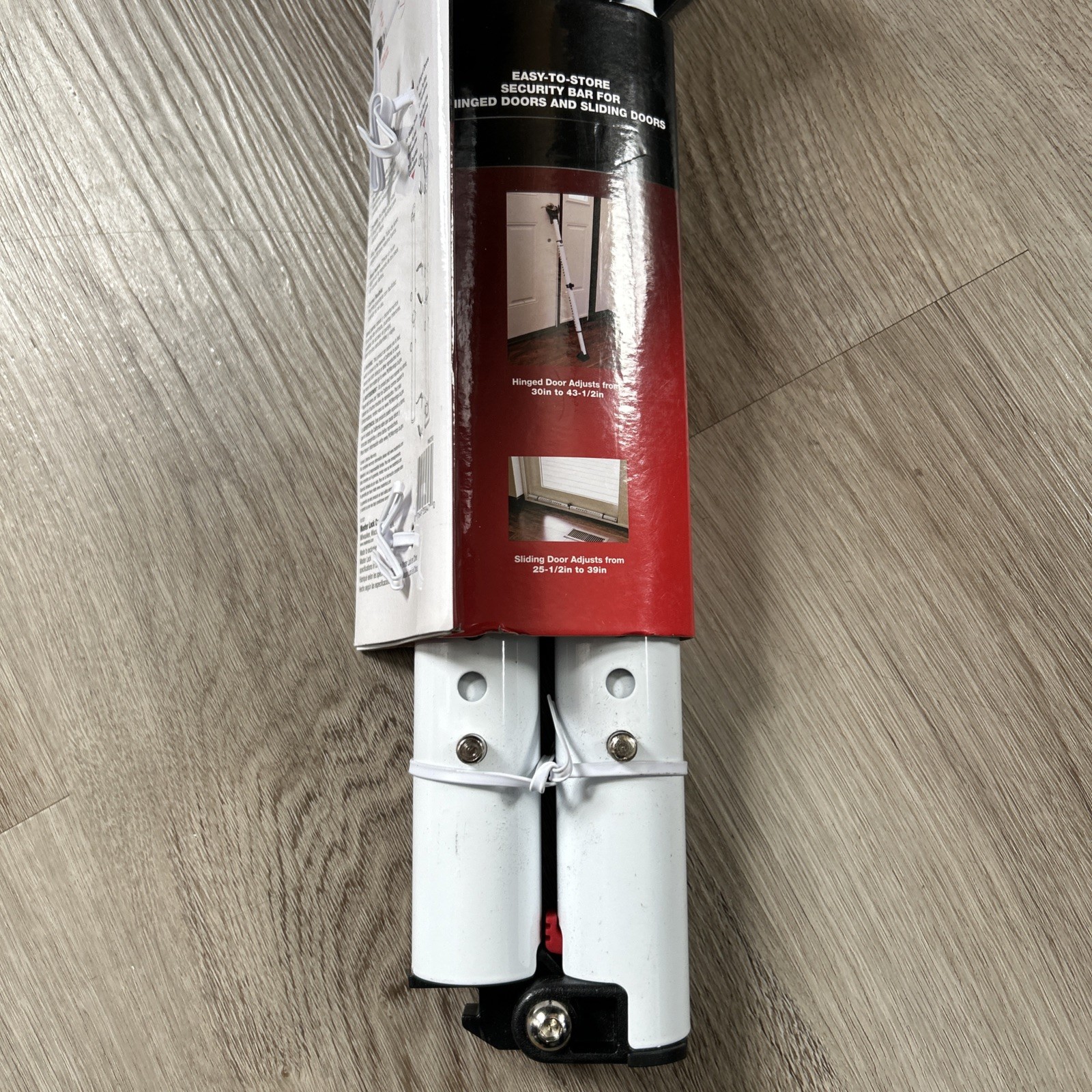 Master Lock Sliding Door Stopper Security Bar Adjustable Hinged Knob Brace NEW