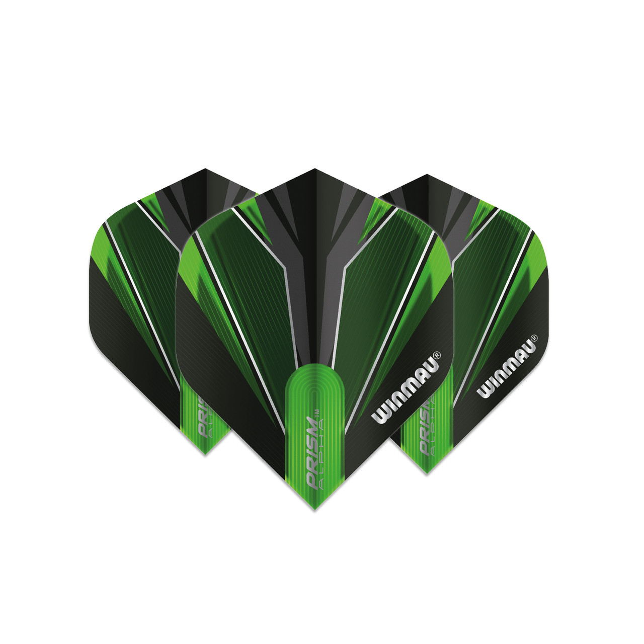 Winmau Prism Alpha Standard Dart Flight - Black, Green & Grey