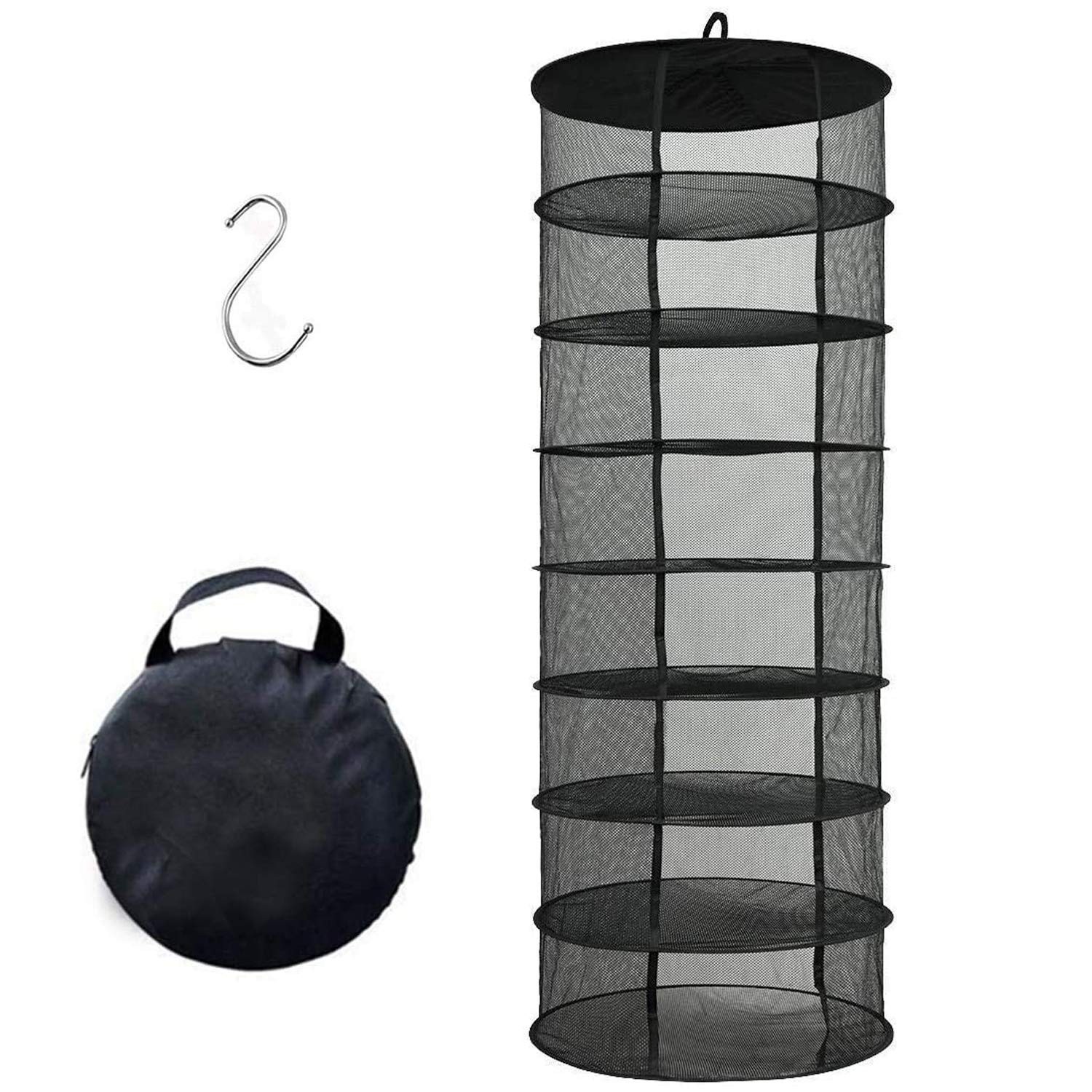 Herb Drying Rack Hanging, 8 Layer Collapsible Mesh Dry Net Herb Dryer with S ...