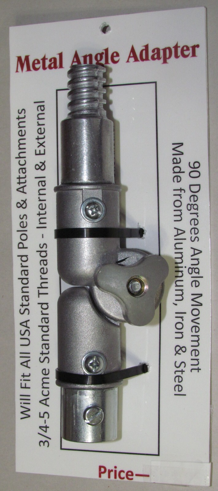 Extension Pole Angle Adapter - Fits all standard threaded poles.  All metal.  B