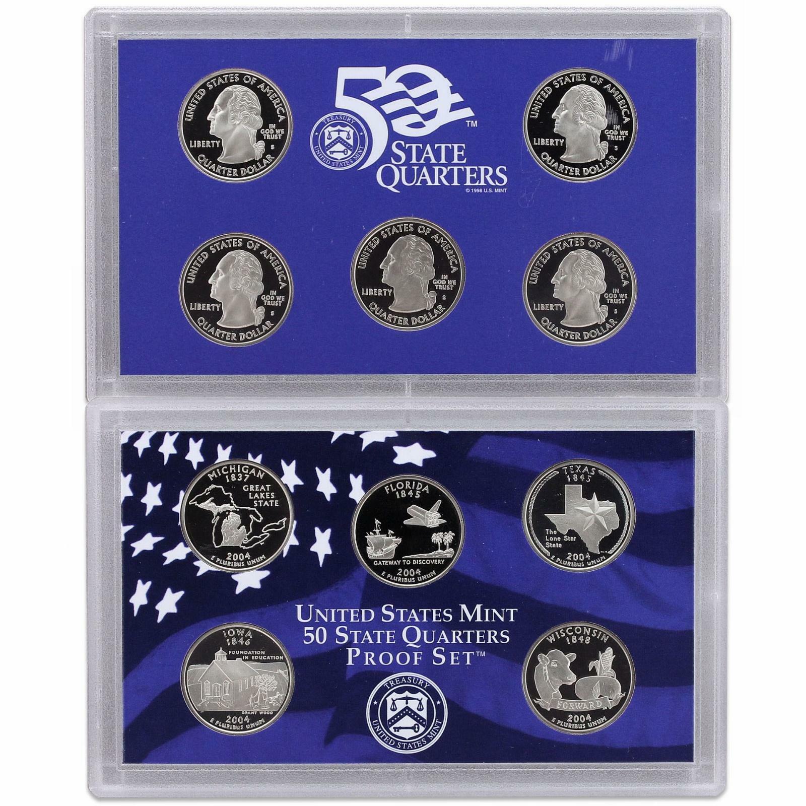 2004 S Proof Set Original Box & COA 11 Coins CN-Clad