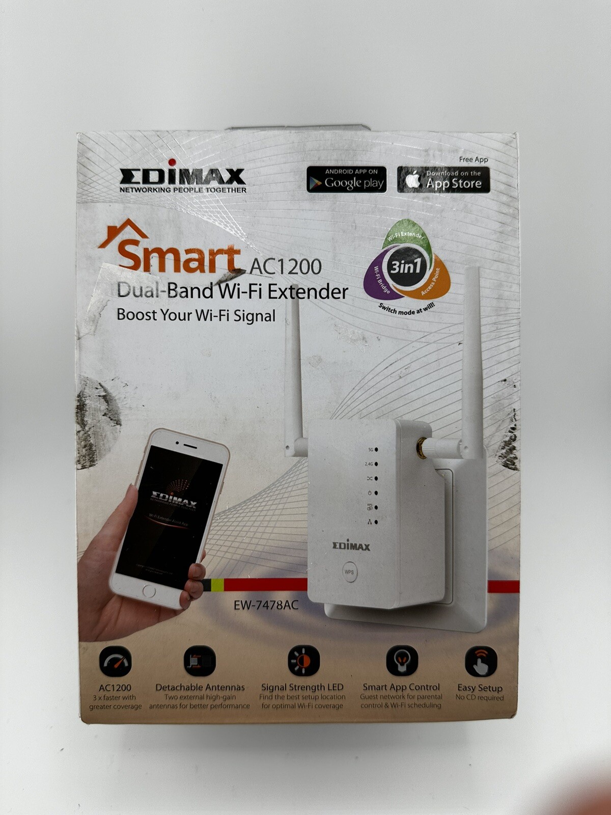 Edimax Smart Duel Band Wi-Fi Extender AC750 - used