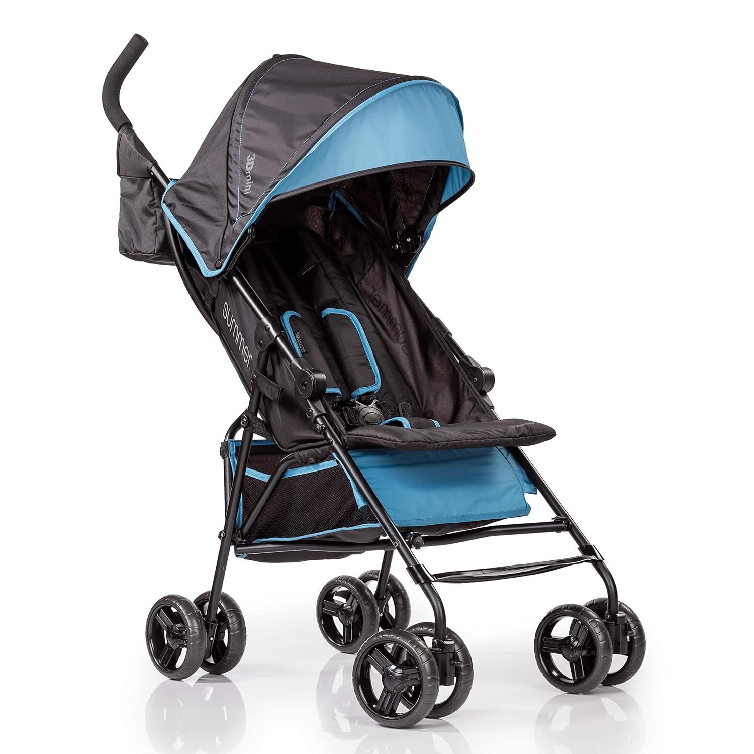 3D Lightweight Mini Stroller w/ Compact Fold Multiposition Recline Canopy &Visor