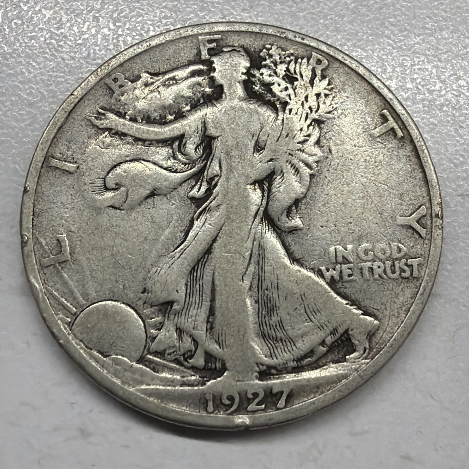 1927-S Walking Liberty Half Dollar 50c Silver Actual Coin Very Fine Great Add