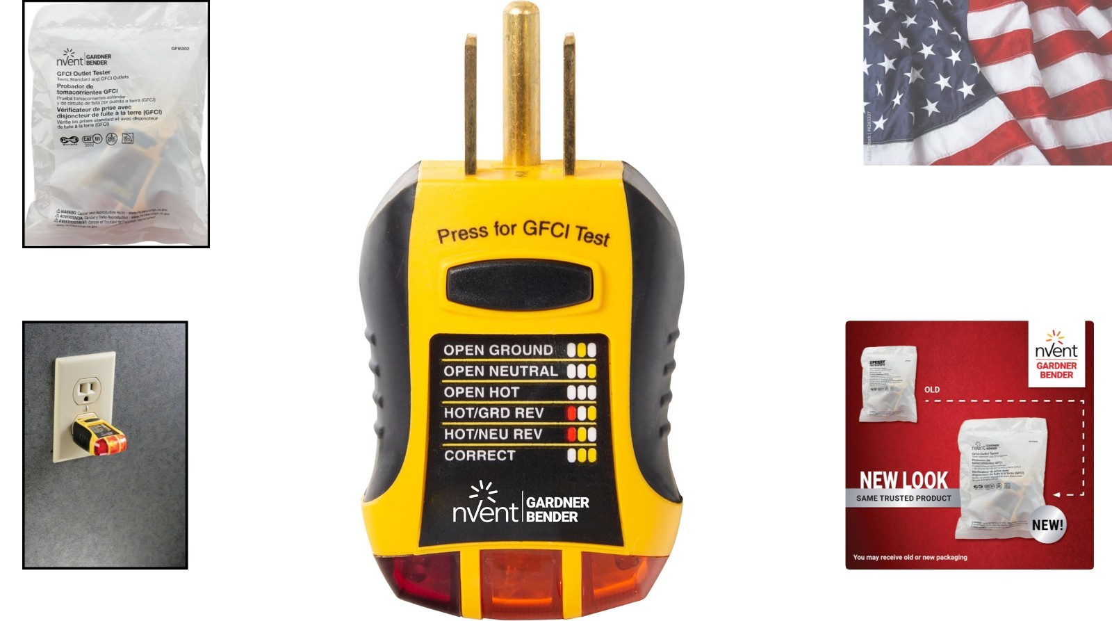 Professional GFCI Outlet Tester with 7 Visual Indicators - Compact 120V AC Tool