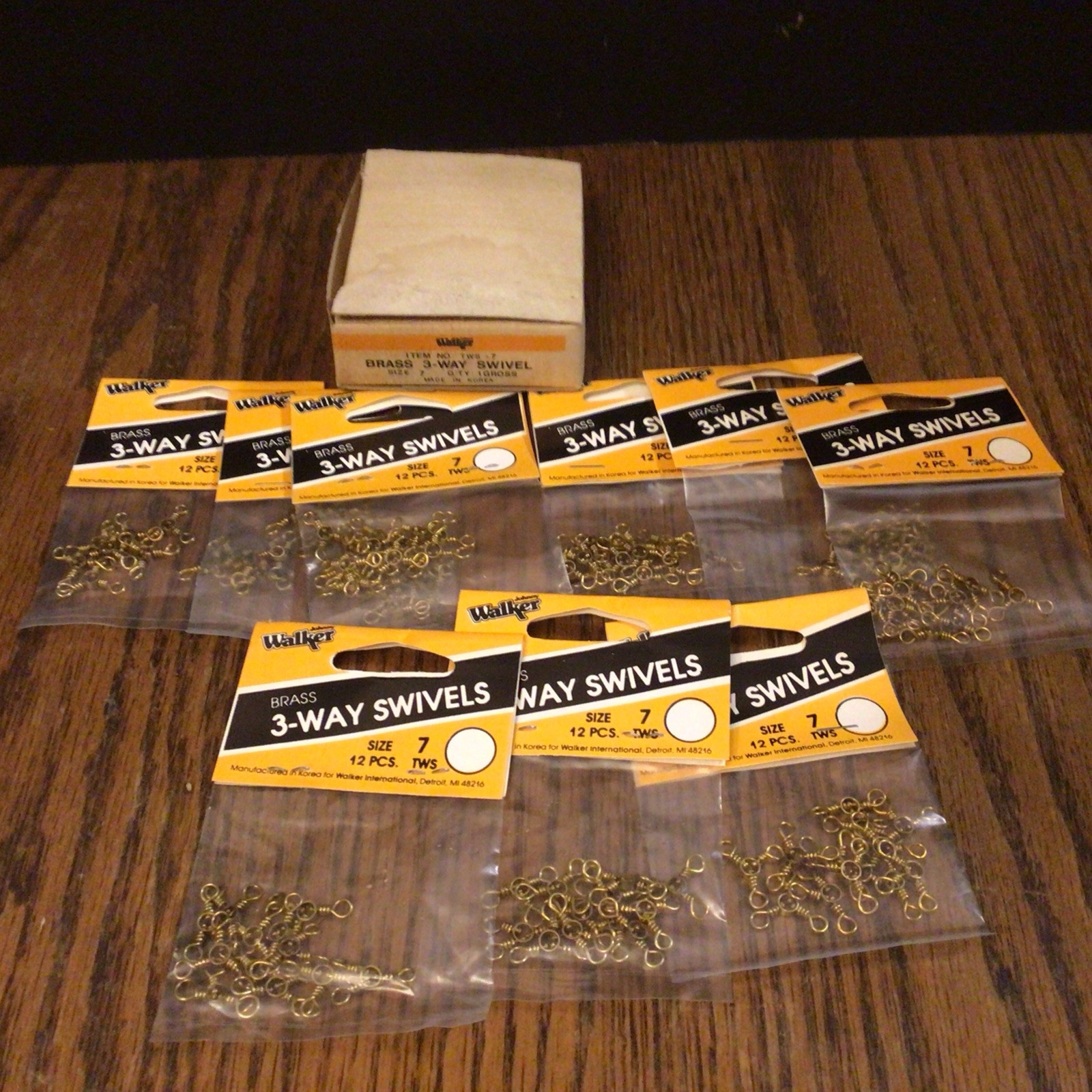 New Old Stock Walker 3-Way Swivels Size 7,lot of 9 Dozen