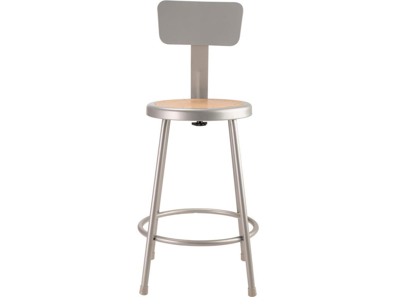 NPS 6224B 6200 Series Heavy Duty Steel Stool With Backrest - Supports Up to 500
