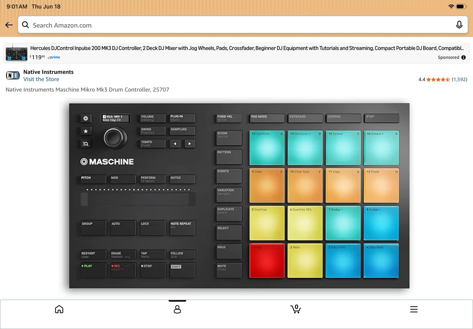 Native Instruments Maschine Mikro MK3 USB Compatible Digital Pad Controller