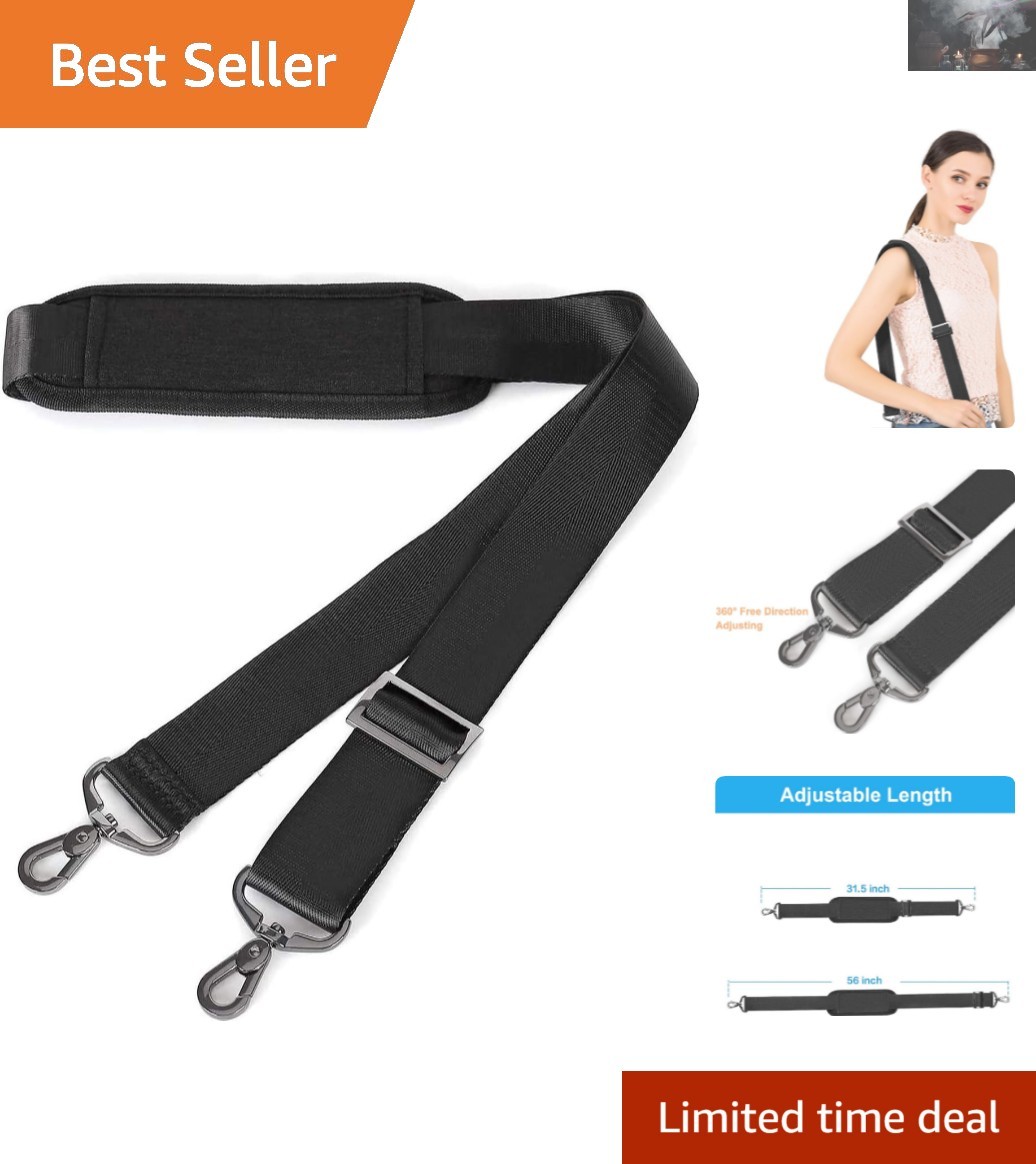 Adjustable Padded Shoulder Strap 56-Inch - Perfect for Totes and Messenger Bags