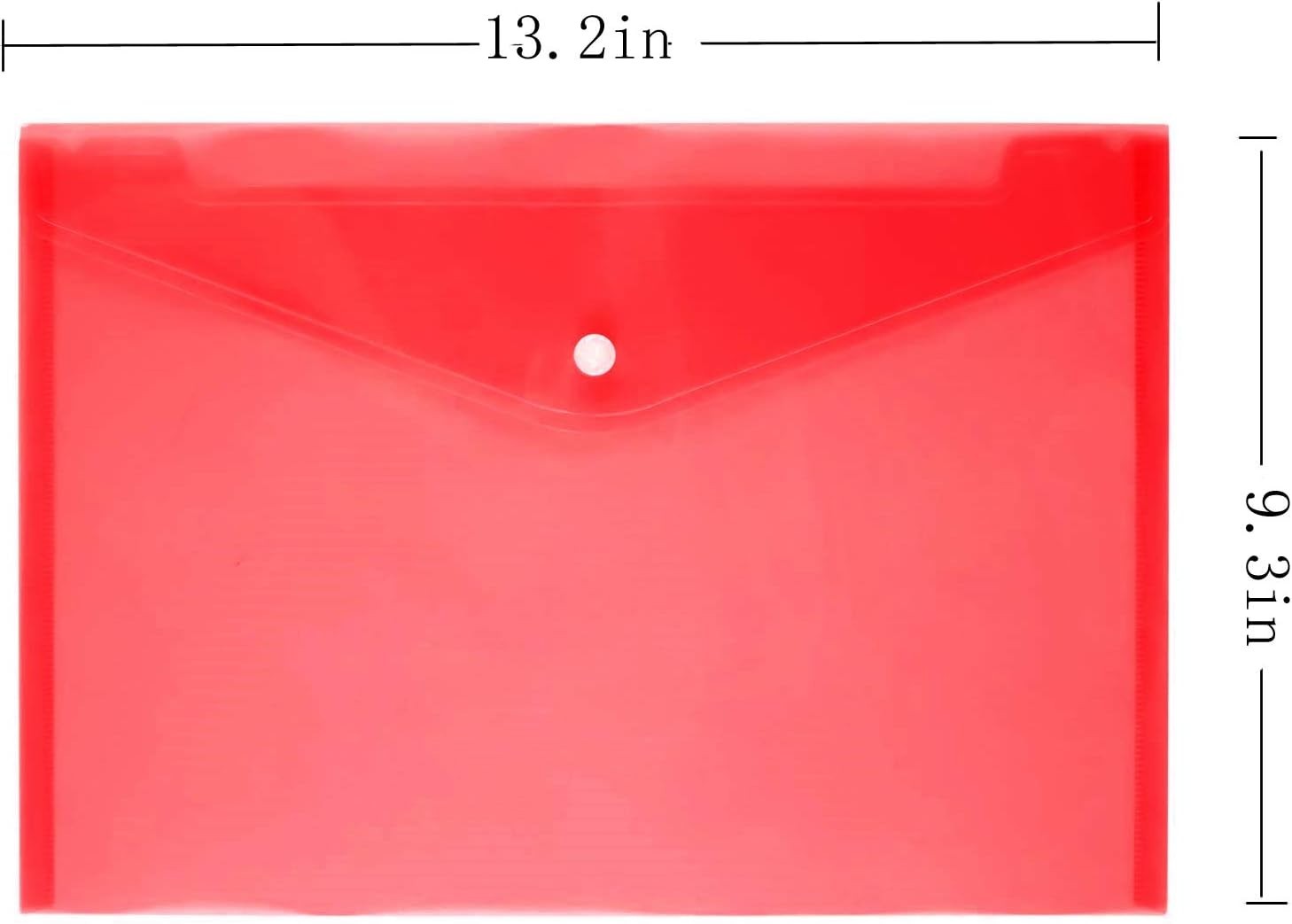 Poly Envelope 12 Pcs Document Envelopes with Snap Button Quality Clear Document