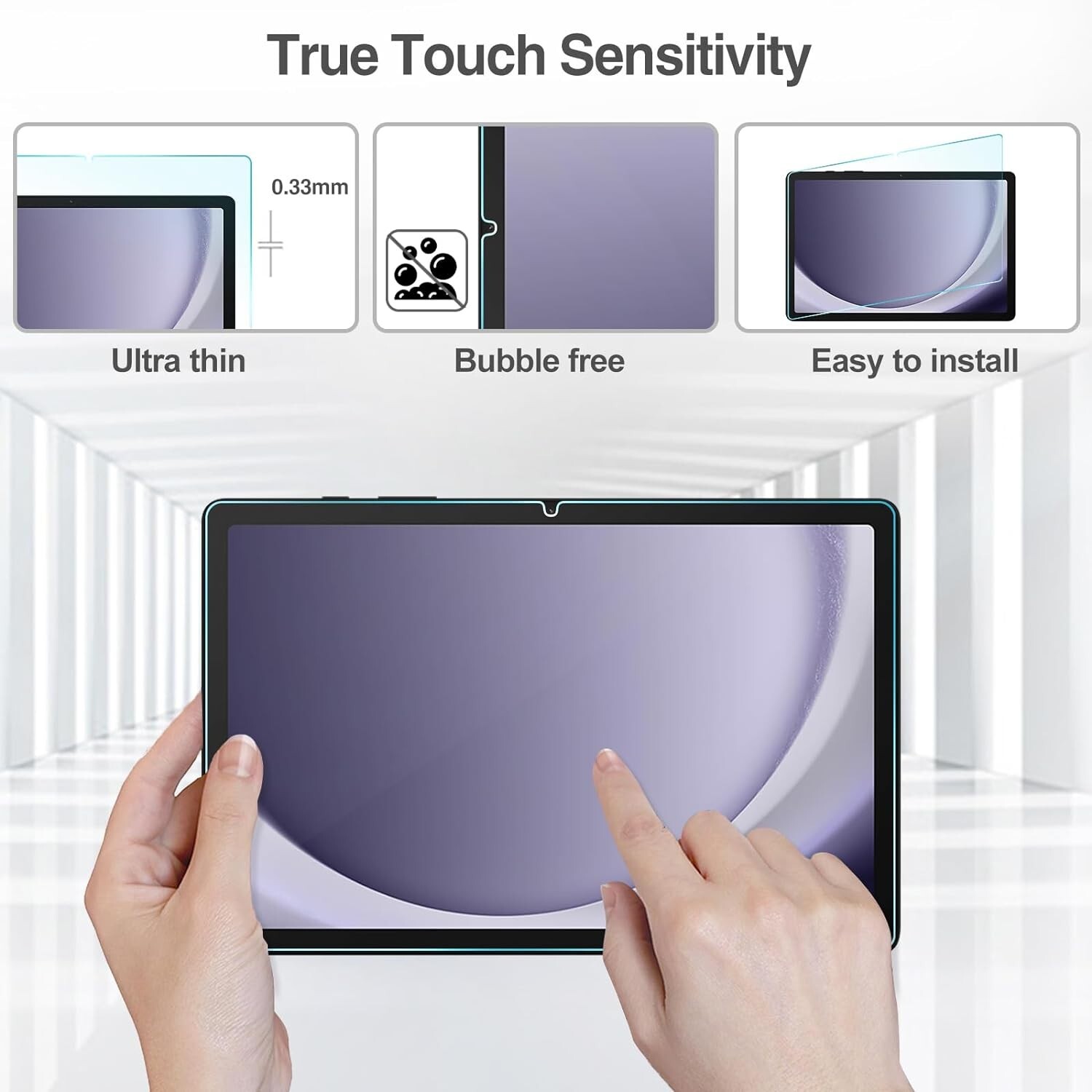 For Samsung Galaxy Tab A9 Plus Tablet Clear Case Soft TPU Cover Screen Protector