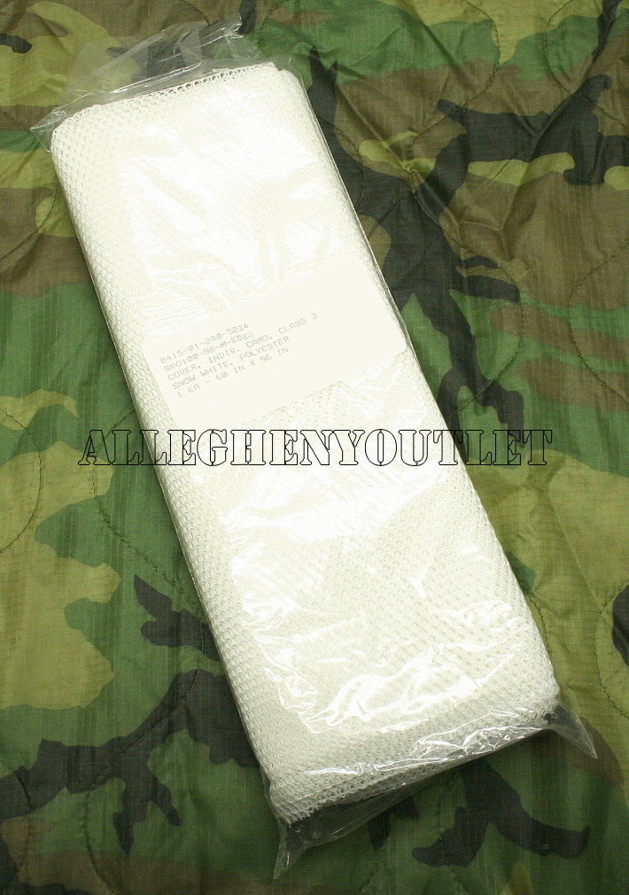 NEW USGI INDIVIDUAL SNOW WHITE PATTERN CAMOUFLAGE NET SNIPER VEIL COVER NOS